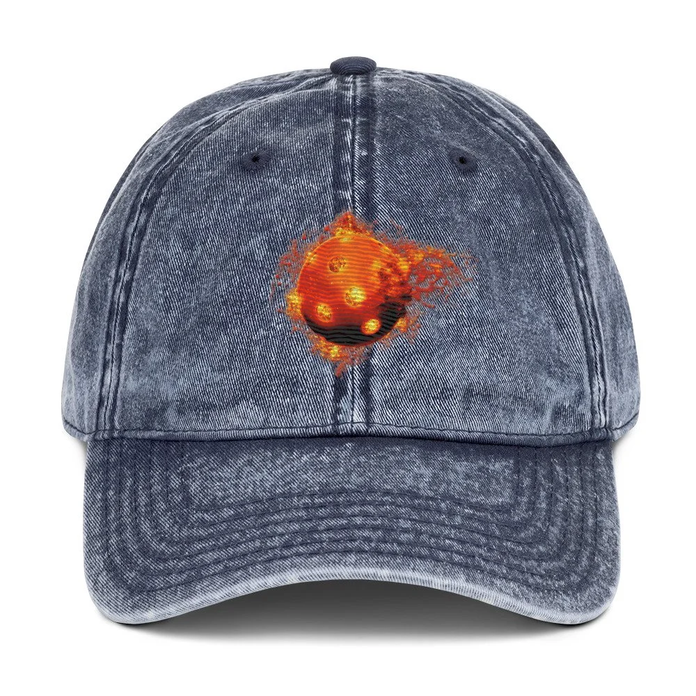 Vintage embroidered cap featuring the PickleBlast FireBlast emblem.