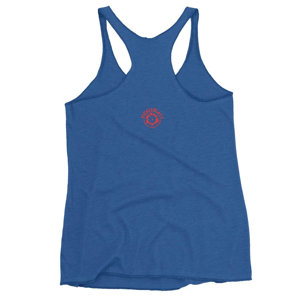 USA Patriotic Blast Blue Women's Tank Top - back view.jpg
