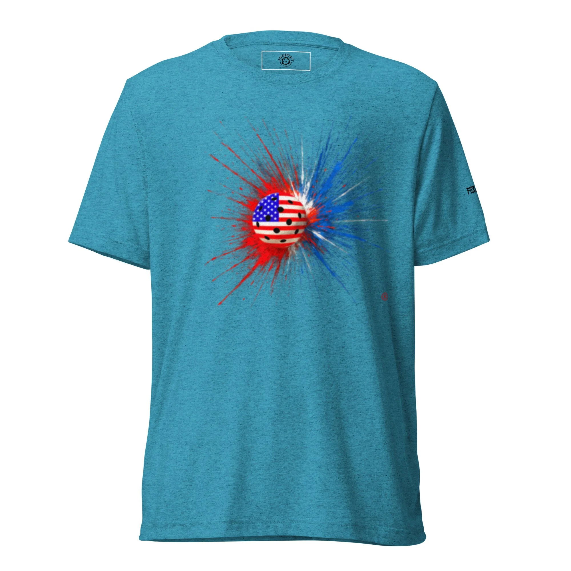 Patriotic Blast Aqua Unisex T-Shirt - front view.jpg