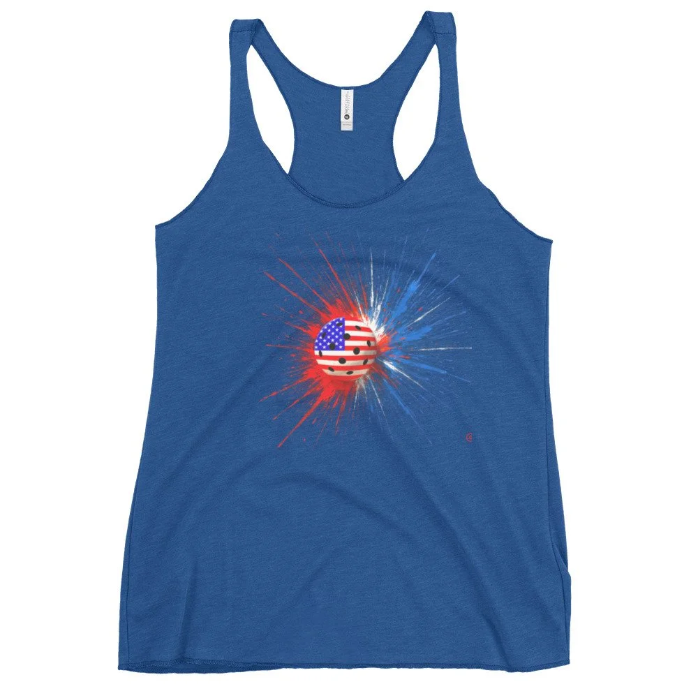 Patriotic Blast Vintage Royal Women's Tank Top - front view.jpg