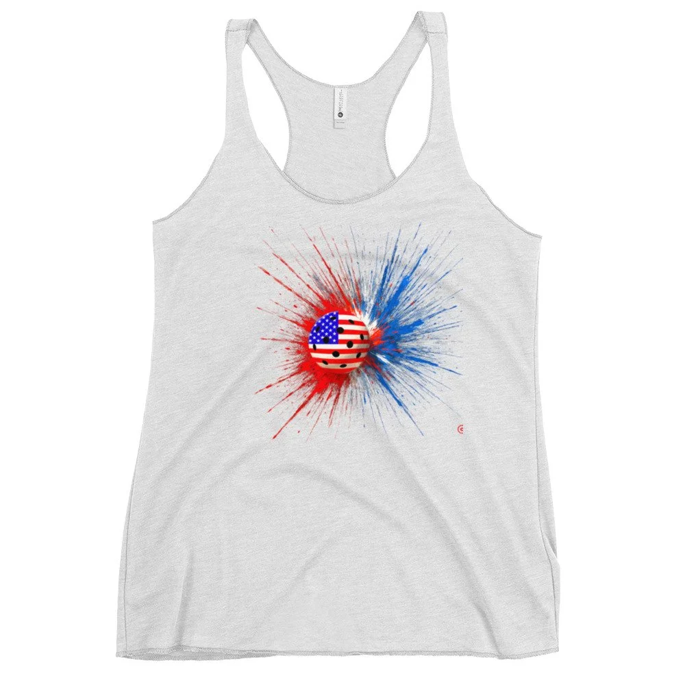 Patriotic Blast Heather White Women's Tank Top - front view.jpg