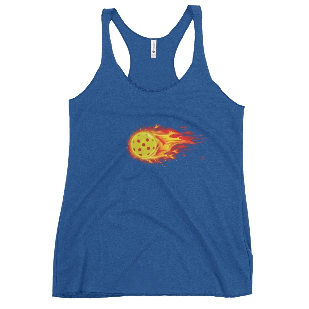 MeteorBlast Pickleball Black Women's Tank Top - front view.jpg