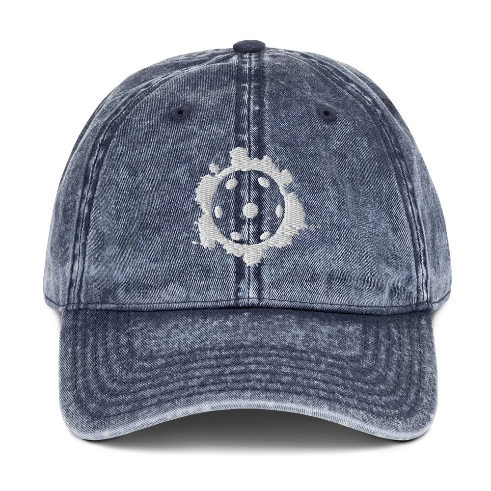 Pickleball Splatter Navy Embroidered Cap - front view.jpg