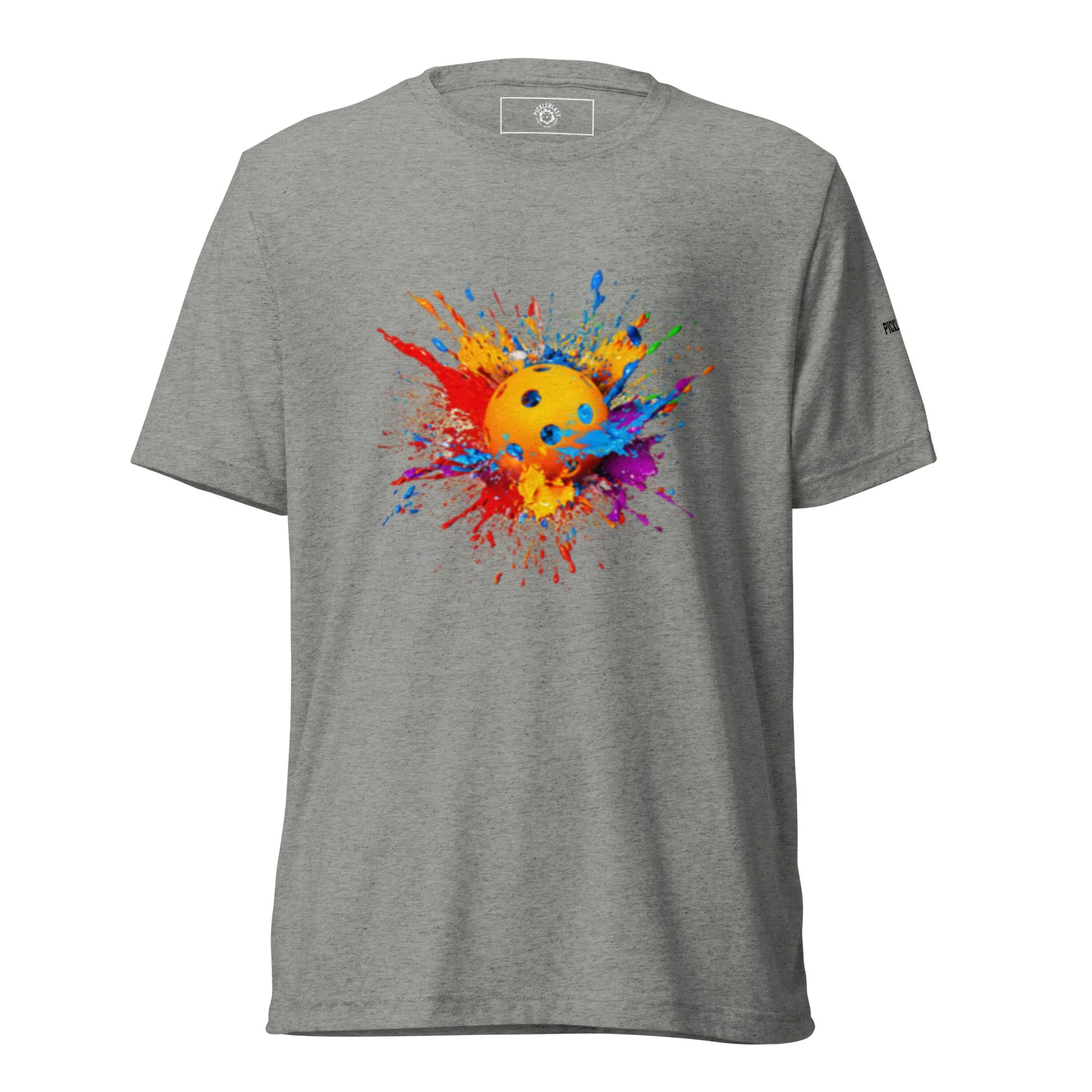 PaintBlast PickleBall Athletic Grey Unisex T-Shirt - front view.jpg