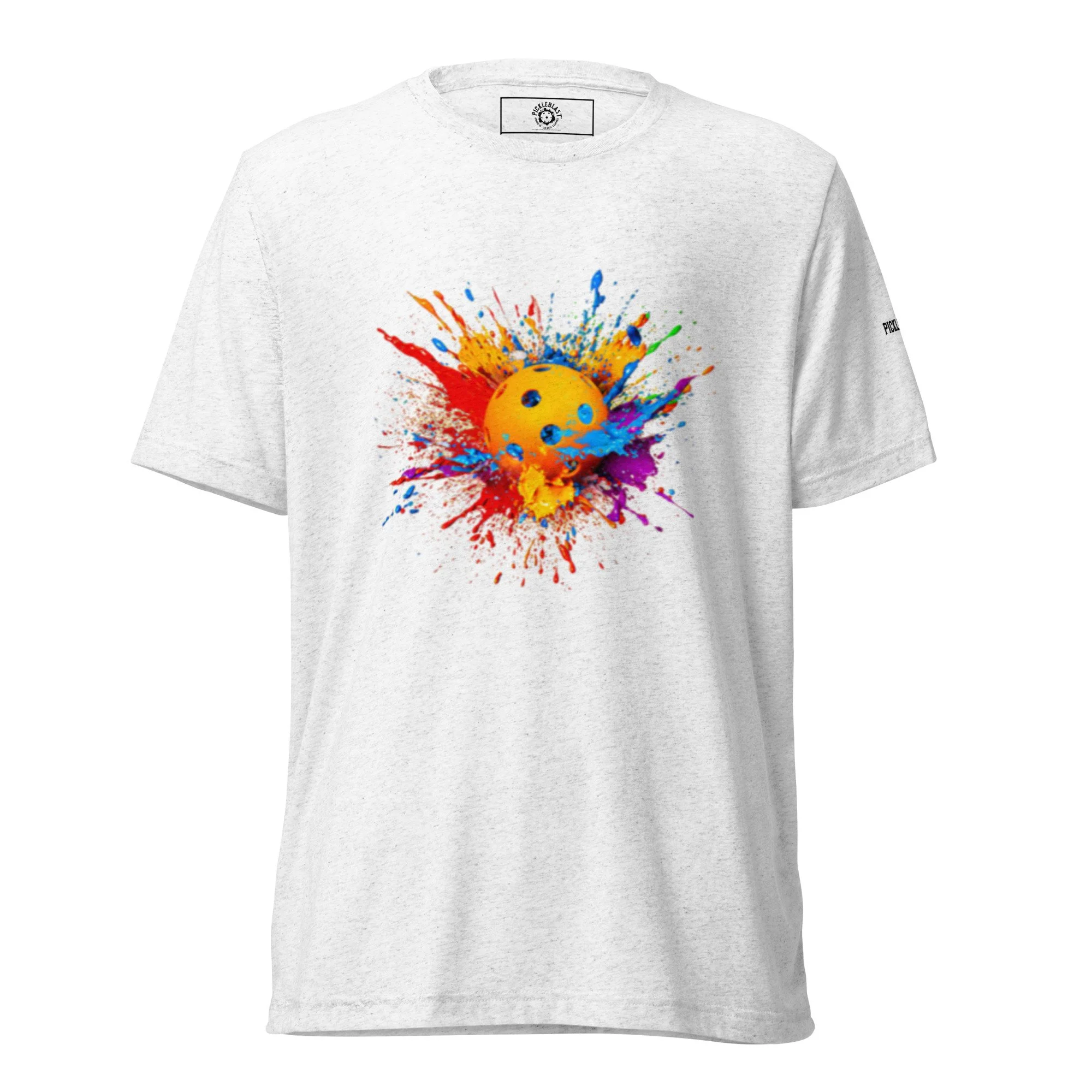 PaintBlast PickleBall Solid White Unisex T-Shirt - front view.jpg