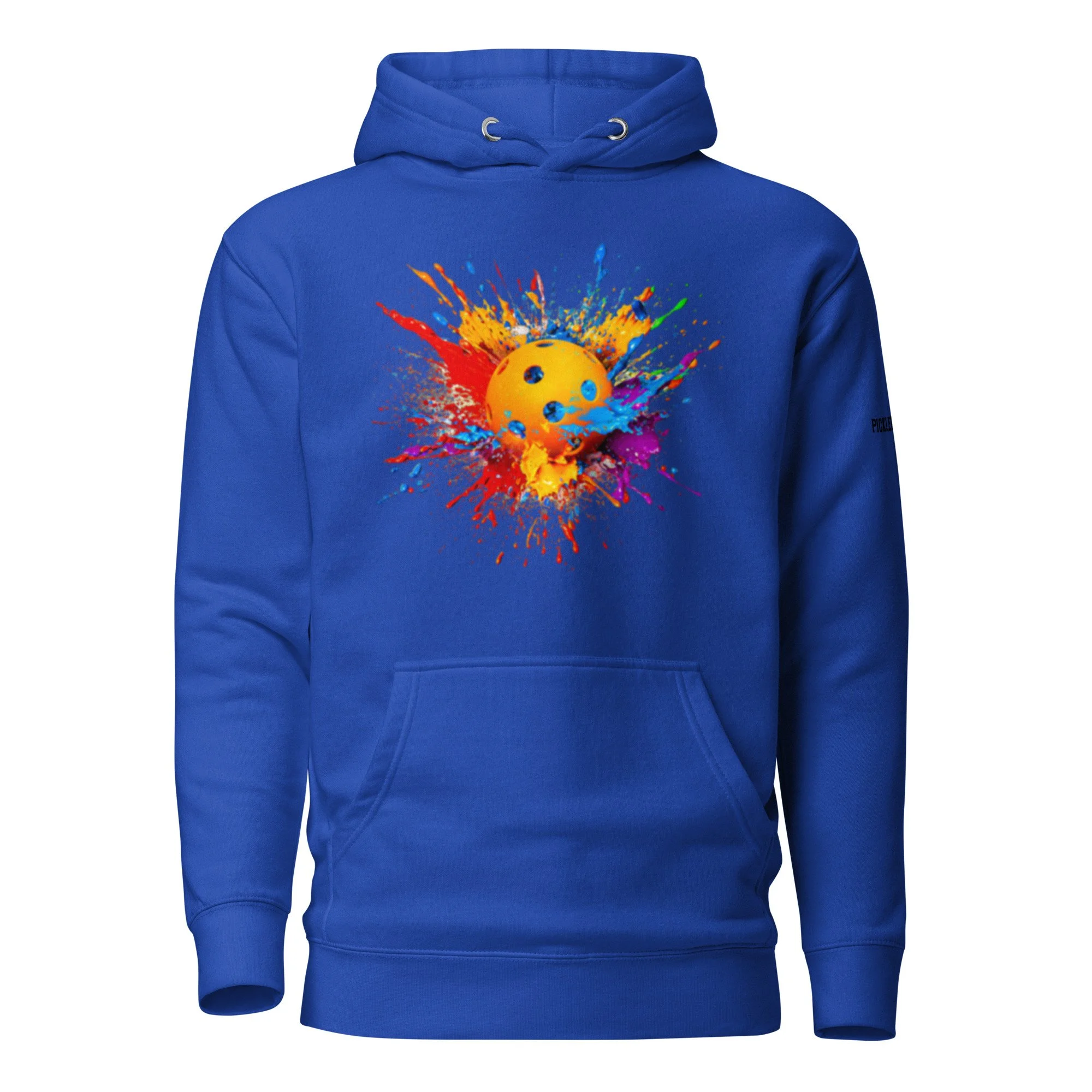 PaintBlast PickleBall Royal Unisex Hoodie - front view.jpg