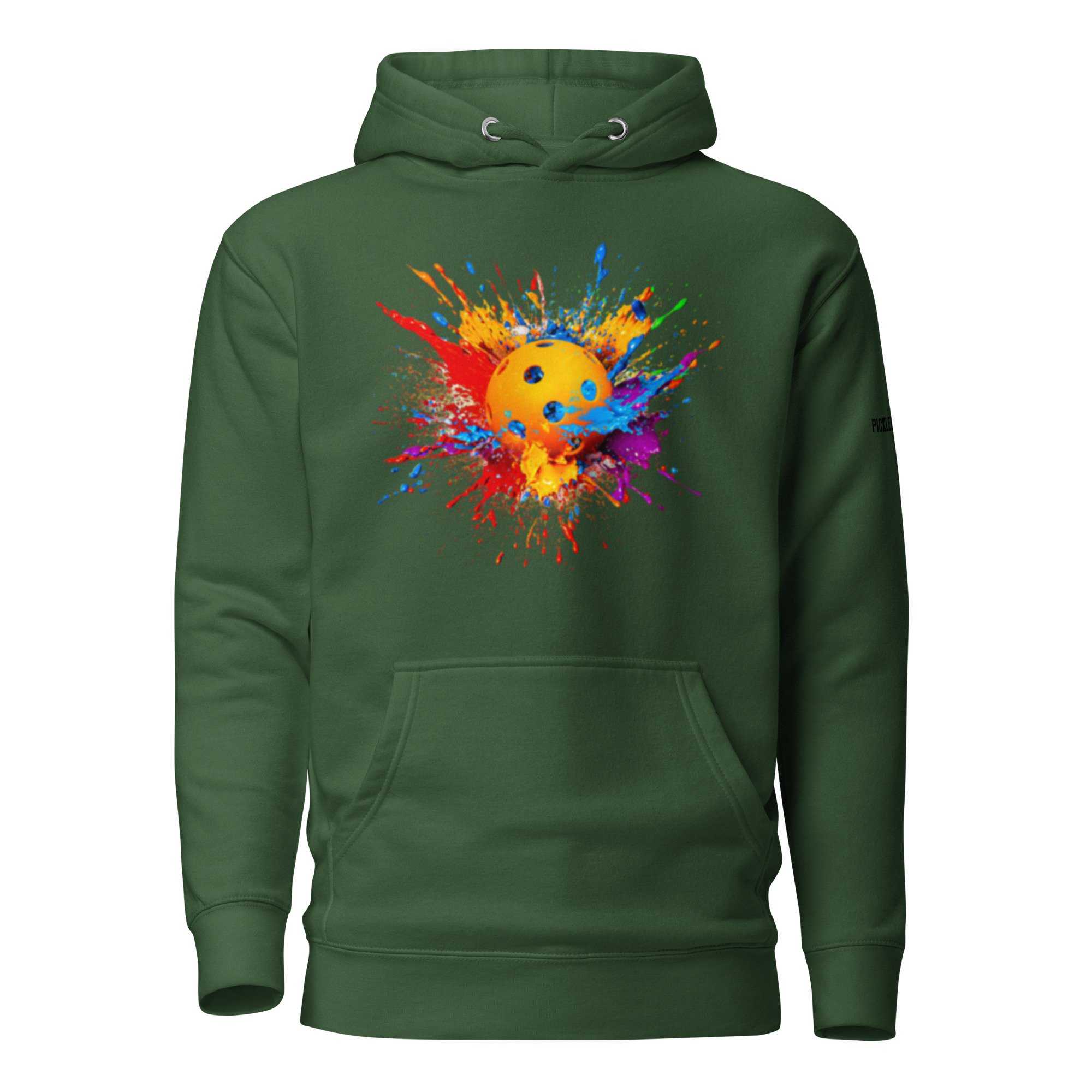 PaintBlast PickleBall Emerald Unisex Hoodie - front view.jpg