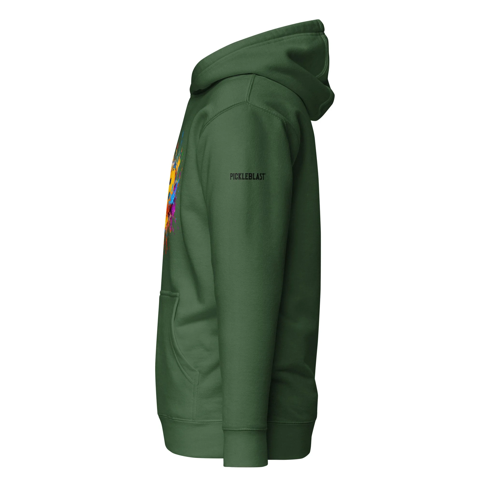PaintBlast PickleBall Emerald Unisex Hoodie - left view.jpg