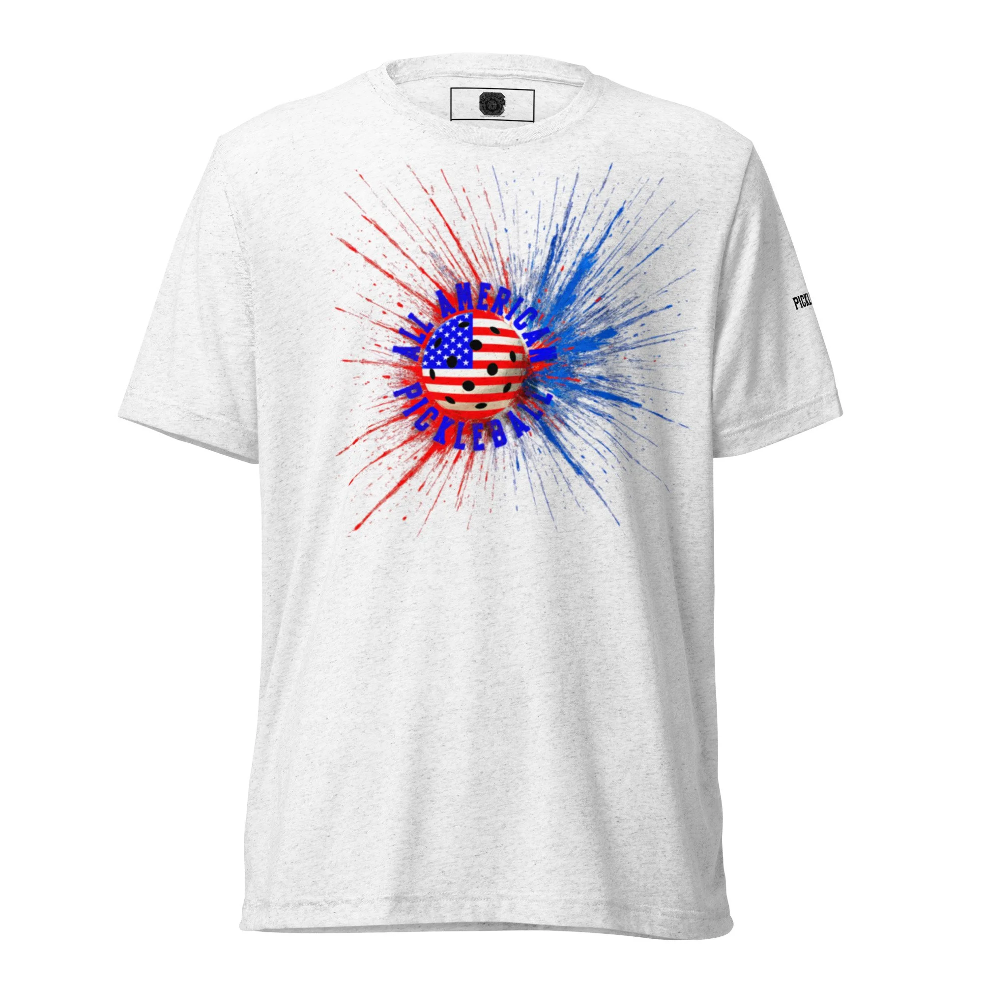 All American PickleBlast Solid White Unisex T-Shirt - front view.jpg