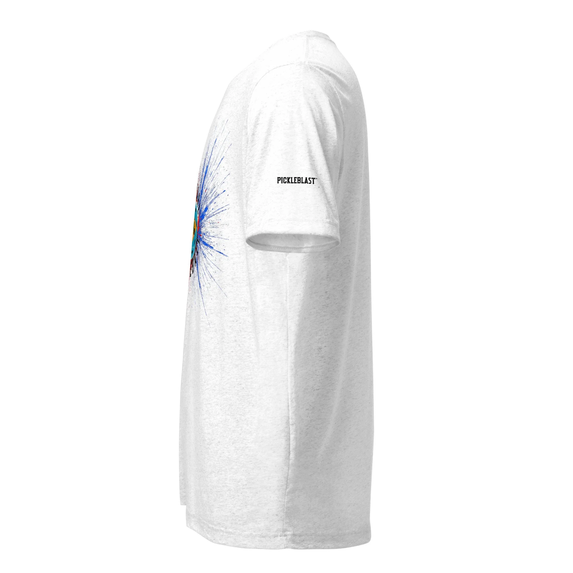 Delaware Flag PickleBlast Solid White Unisex T-Shirt - left view.jpg