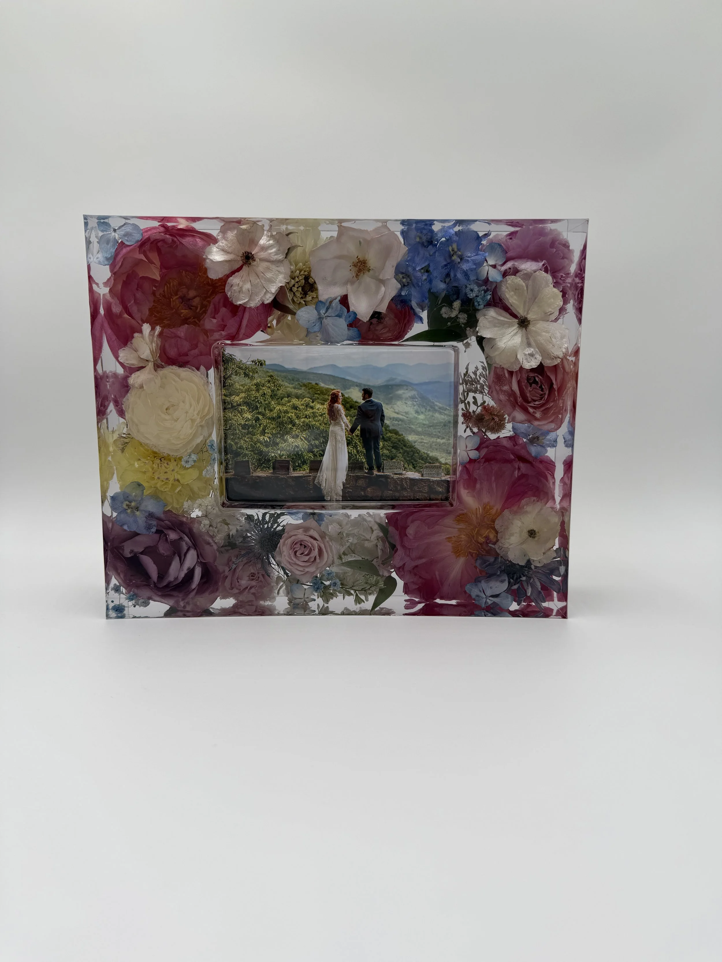 Flower preservation keepsakes- wedding or memorial flowers-4x6 picture frame