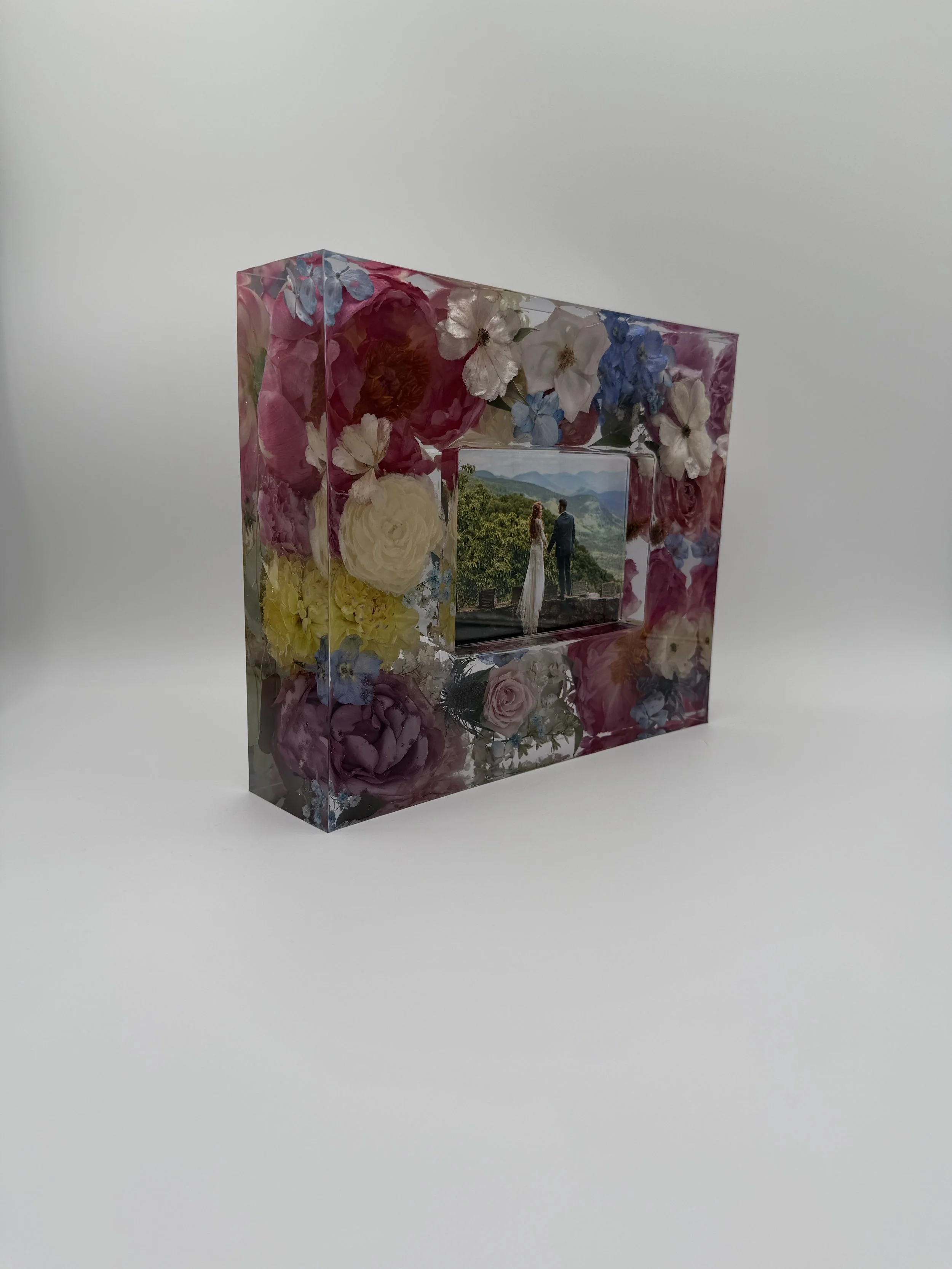 Flower preservation keepsakes- wedding or memorial flowers-4x6 picture frame