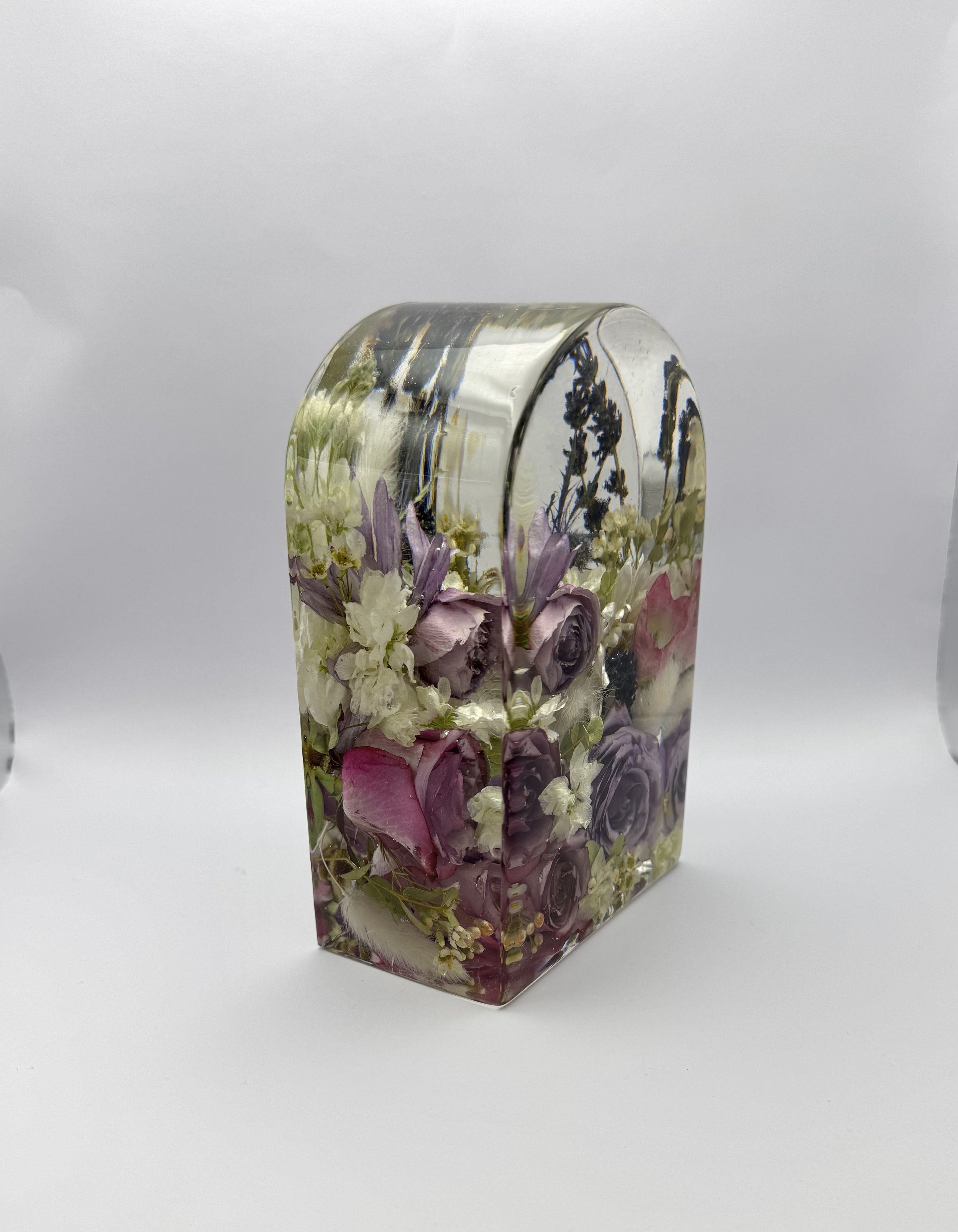 Custom floral Arch resin block, Flower preservation- preserving your wedding flowers or memorial flowers into custom resin art