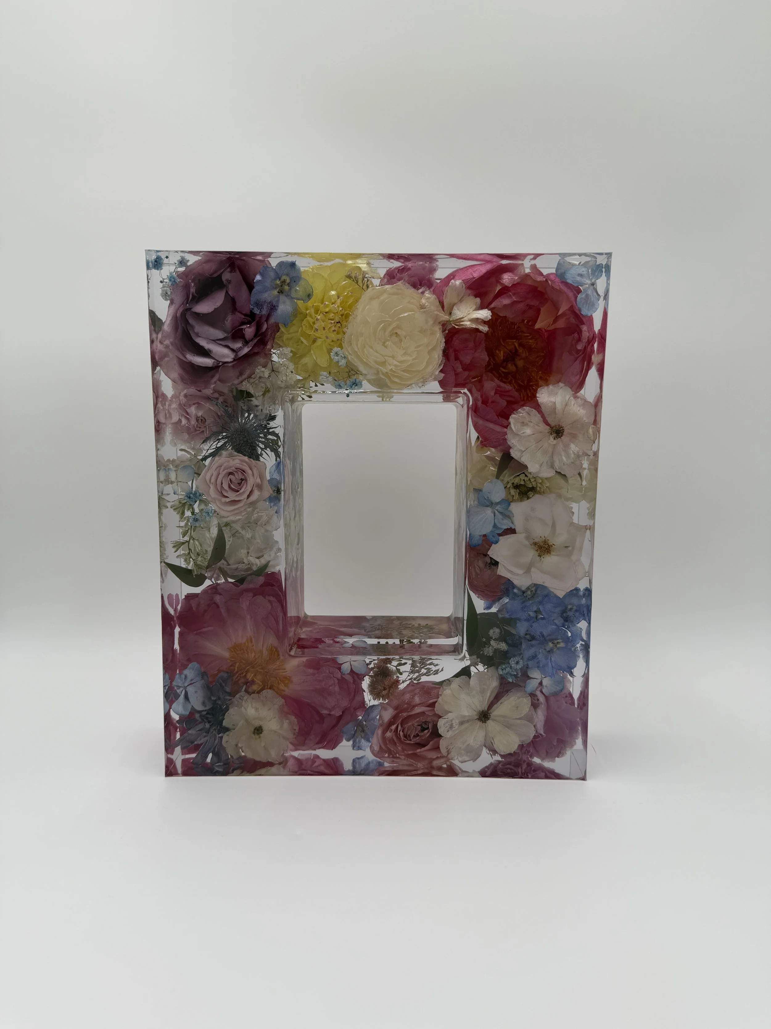 Flower preservation keepsakes- wedding or memorial flowers-4x6 picture frame