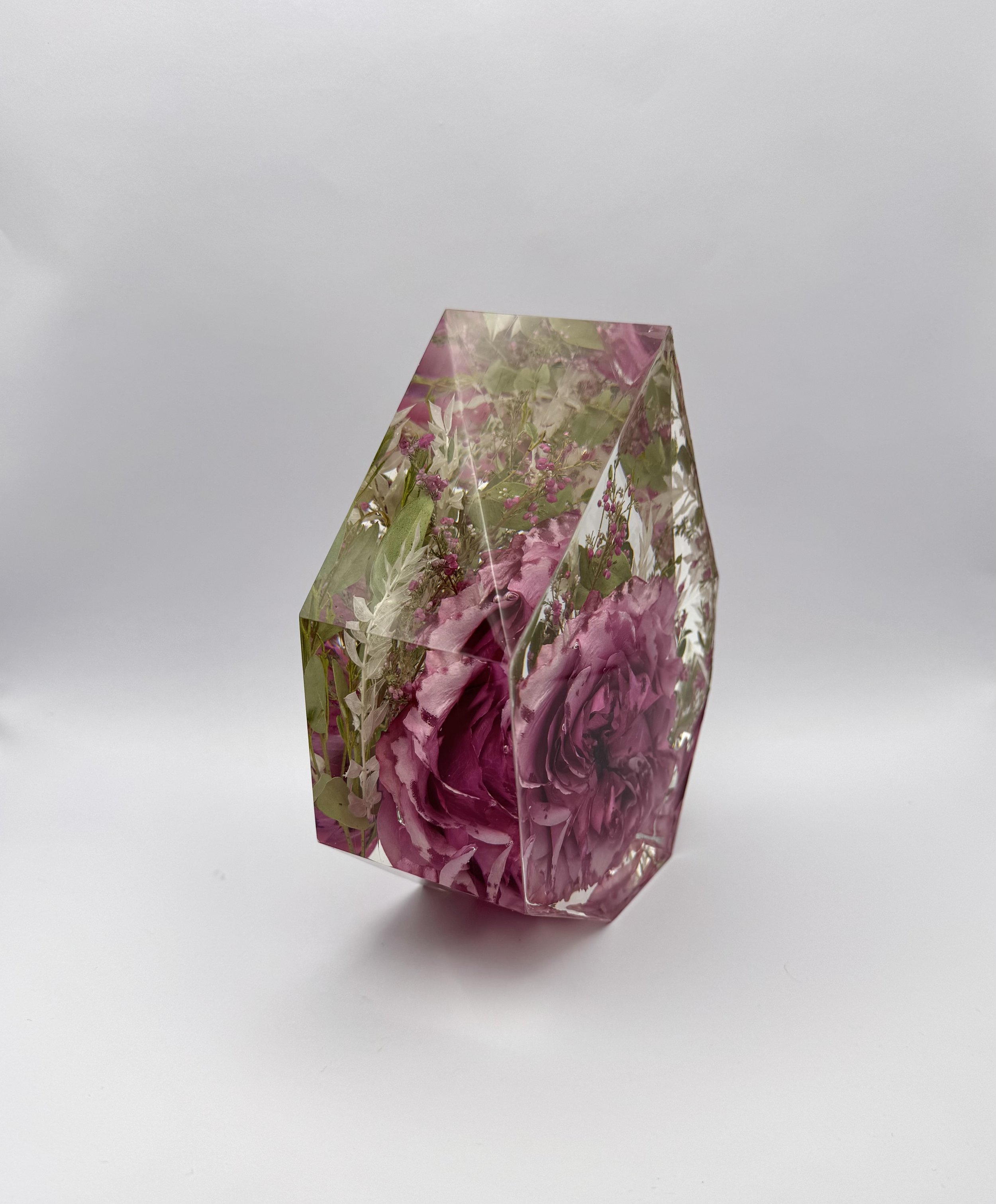 Custom floral Gem resin block, Flower preservation- preserving your wedding flowers or memorial flowers into custom resin art