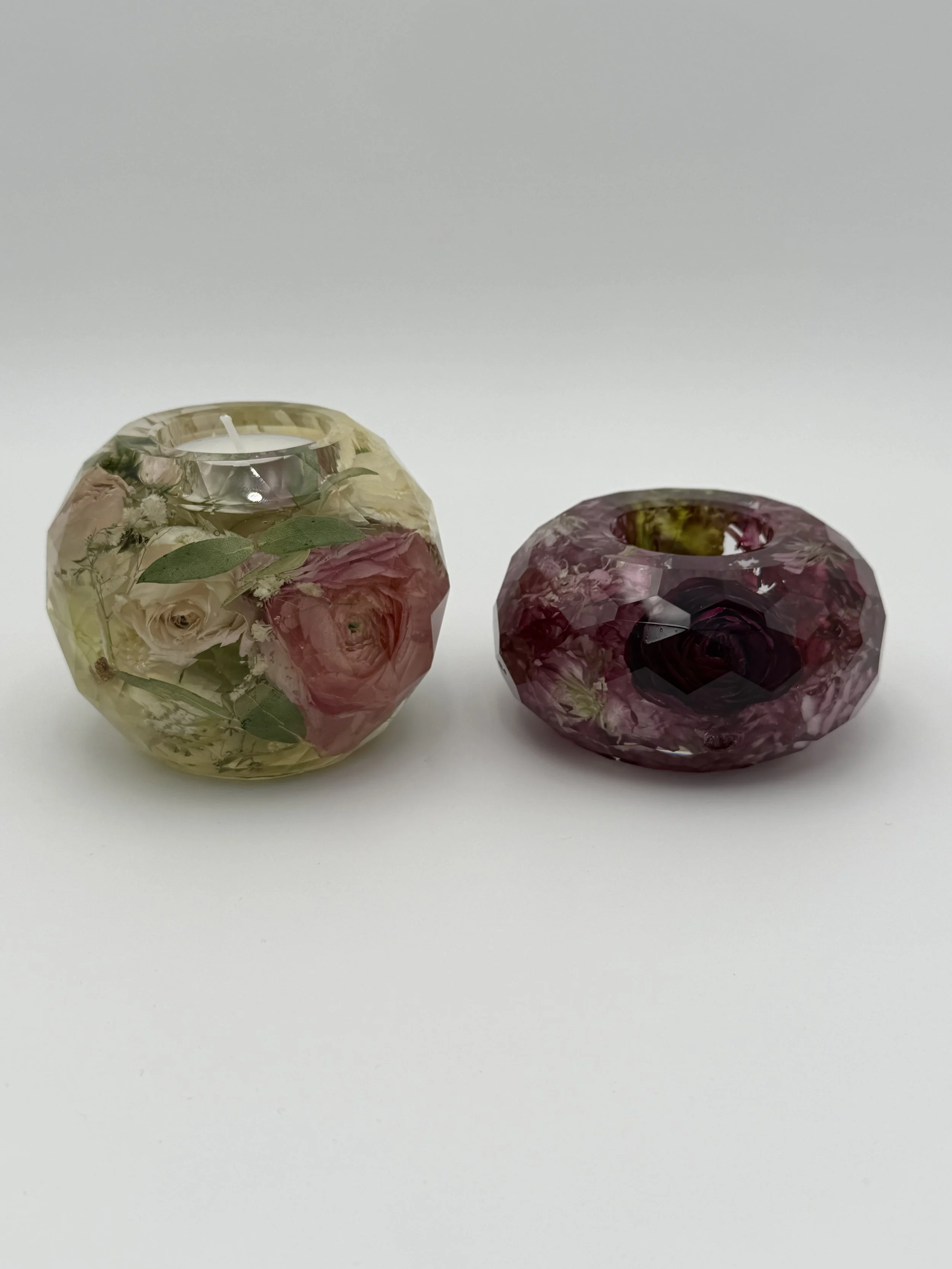 Custom flower preservation in Indiana- Large and Small Tealight holder