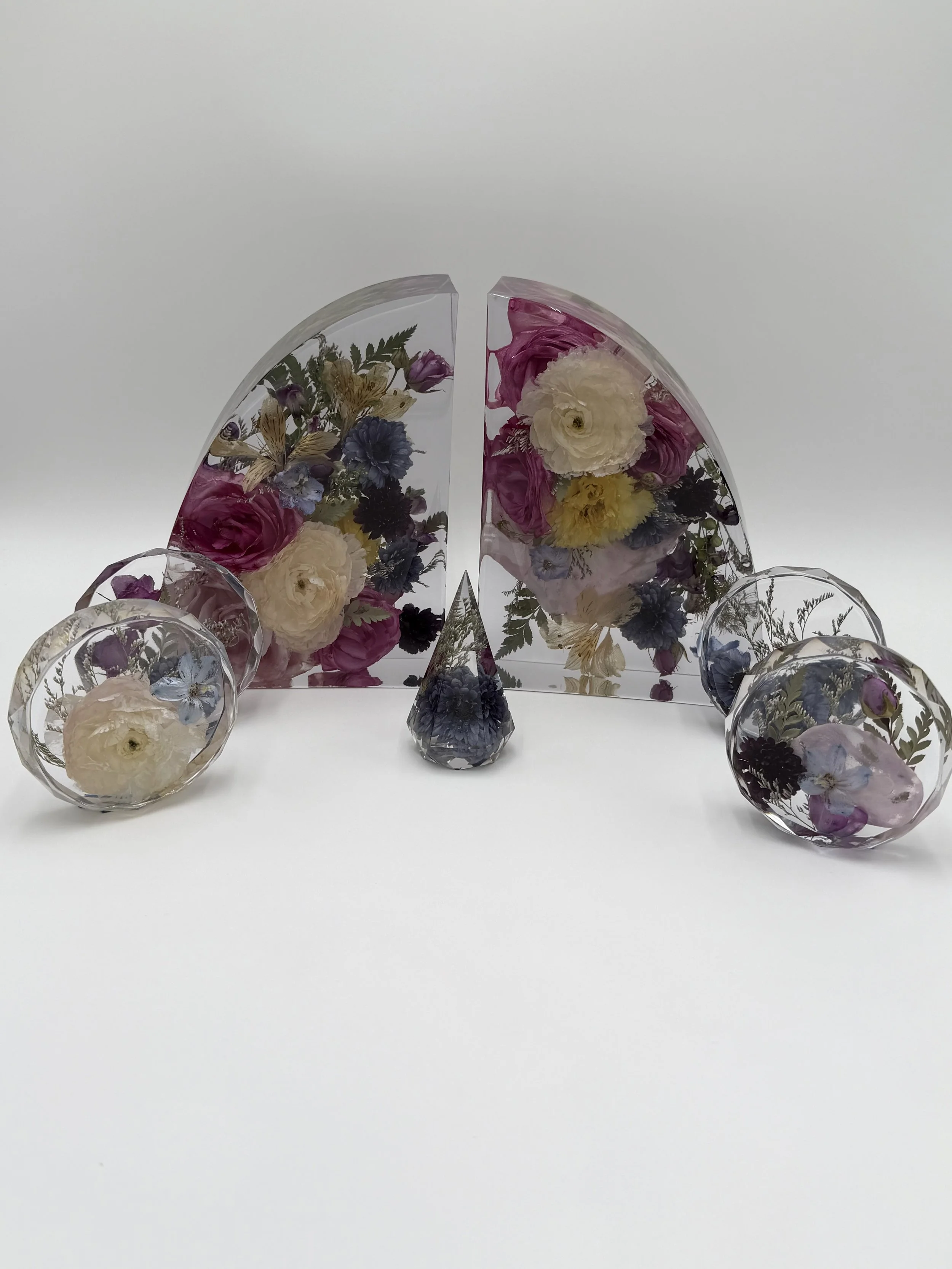 The Display package-wedding or memorial flower preservation in 9" Bookends