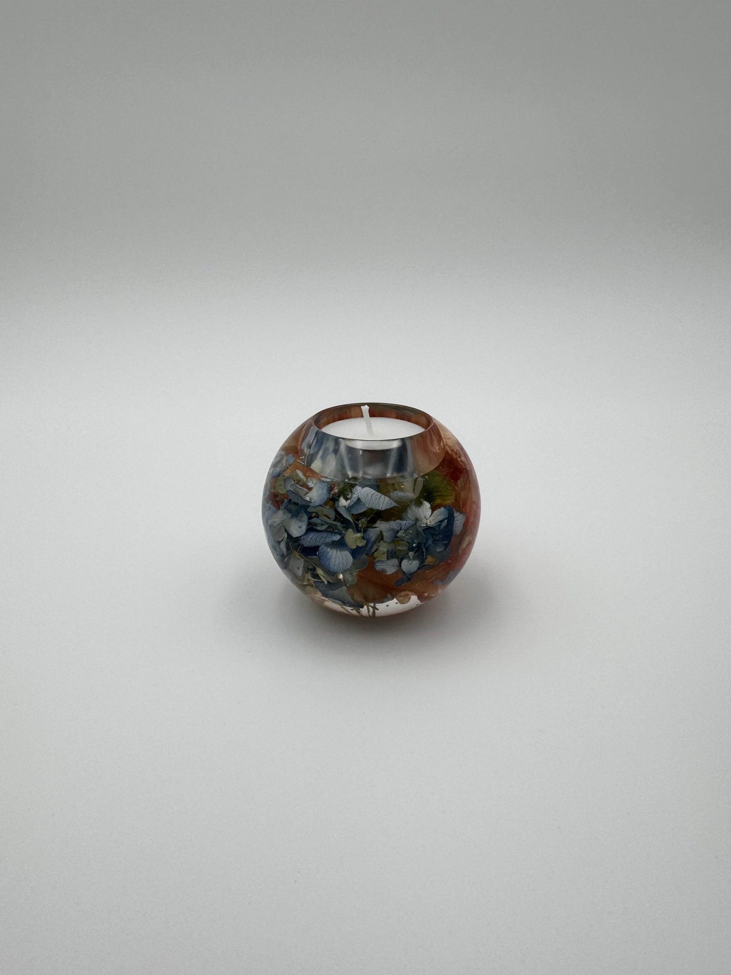 Custom floral tealight holder, Flower preservation- preserving your wedding flowers or memorial flowers into custom resin art