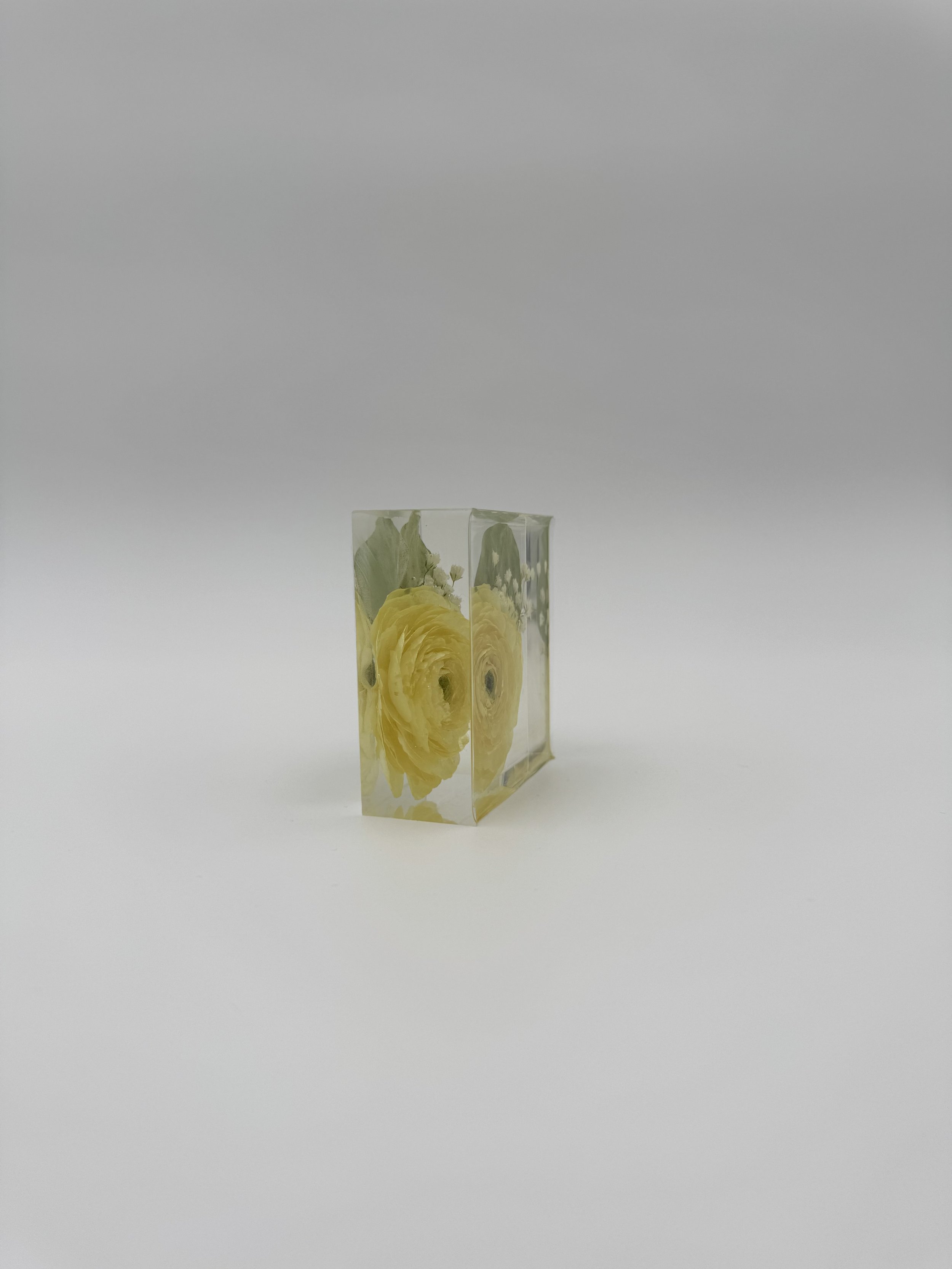 4 x 4 Custom floral resin block, Flower preservation- preserving your wedding flowers or memorial flowers into custom resin art