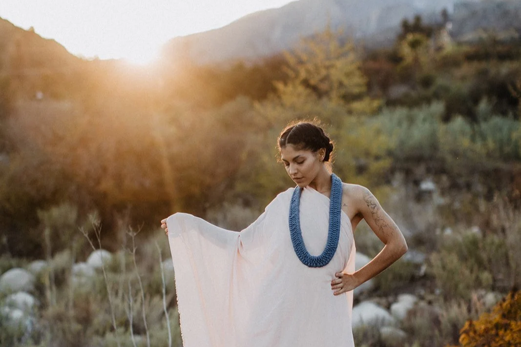 Zelma Rose Estero Necklace in Hand Dyed Indigo
