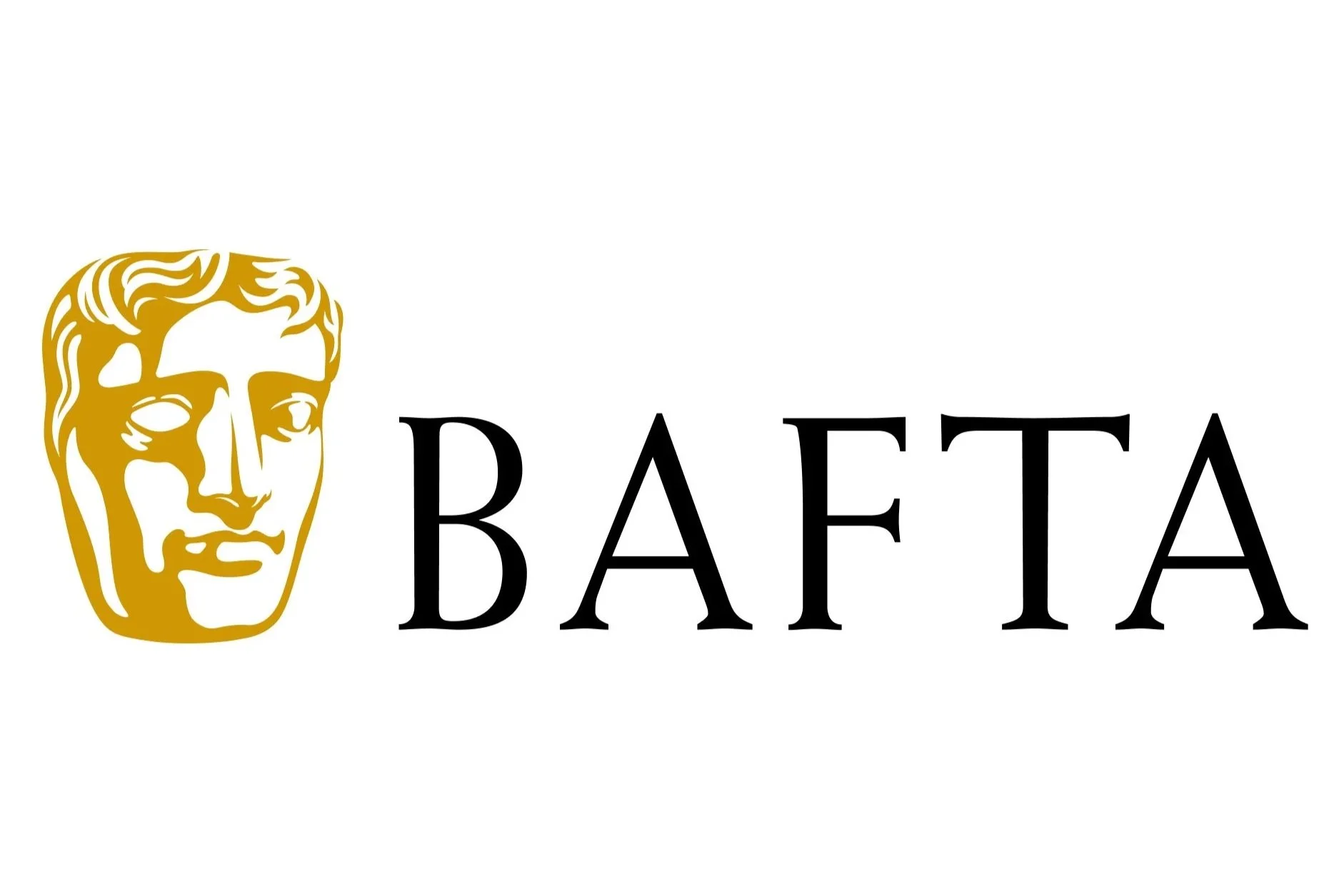 BAFTA logo featuring a stylized gold face and the acronym 'BAFTA' in black