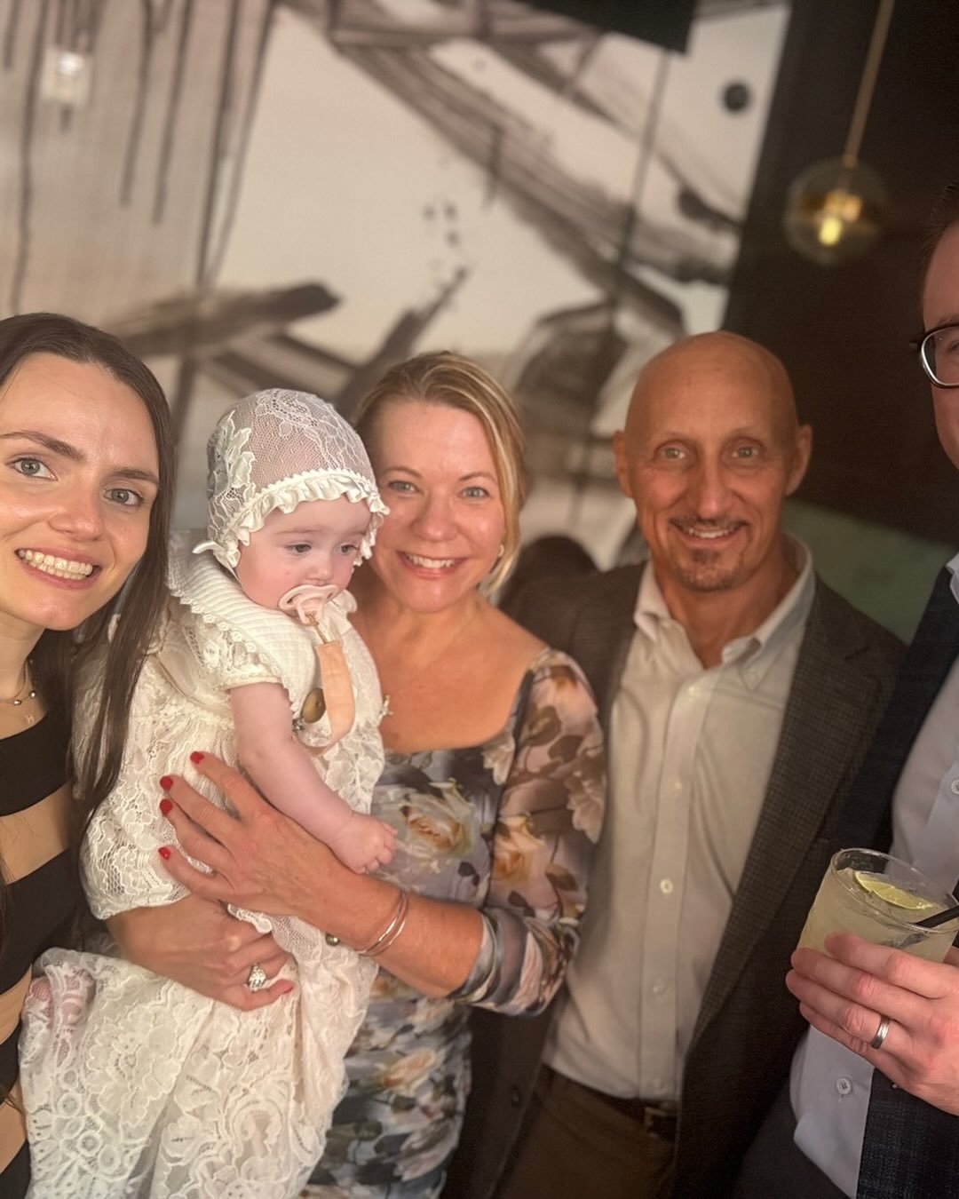 Little grand niece christening with mom and dad. #nephewlove.