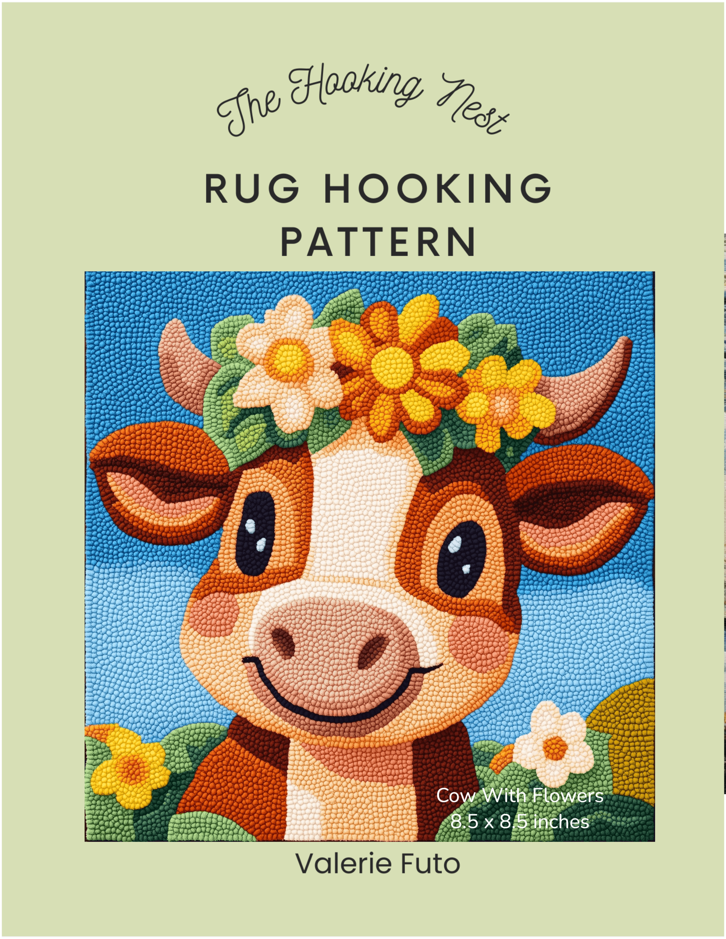 cow_with_flowers_rug_hooking_pattern.png