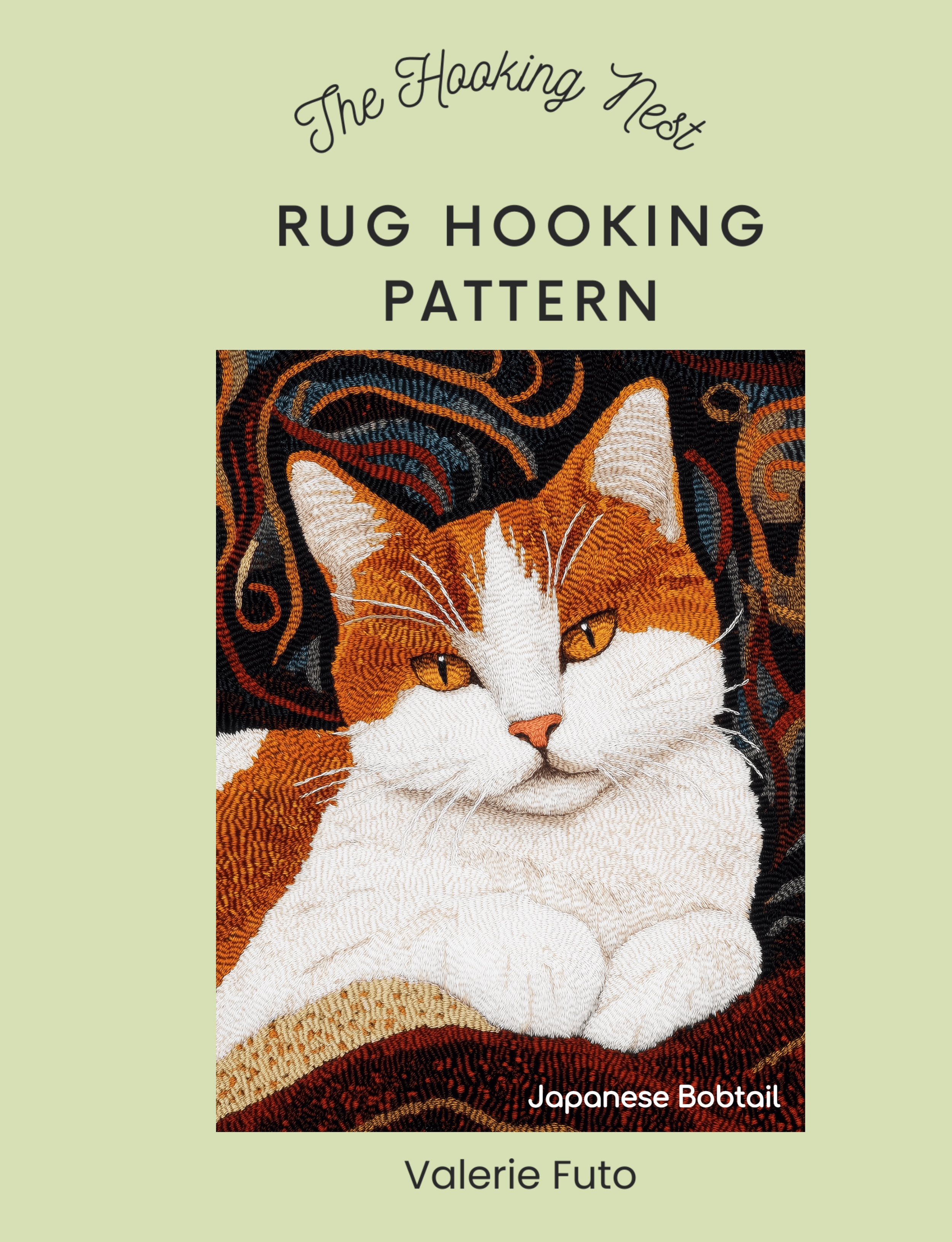 japanese_bobtail_cat_rug_hooking_pattern.png
