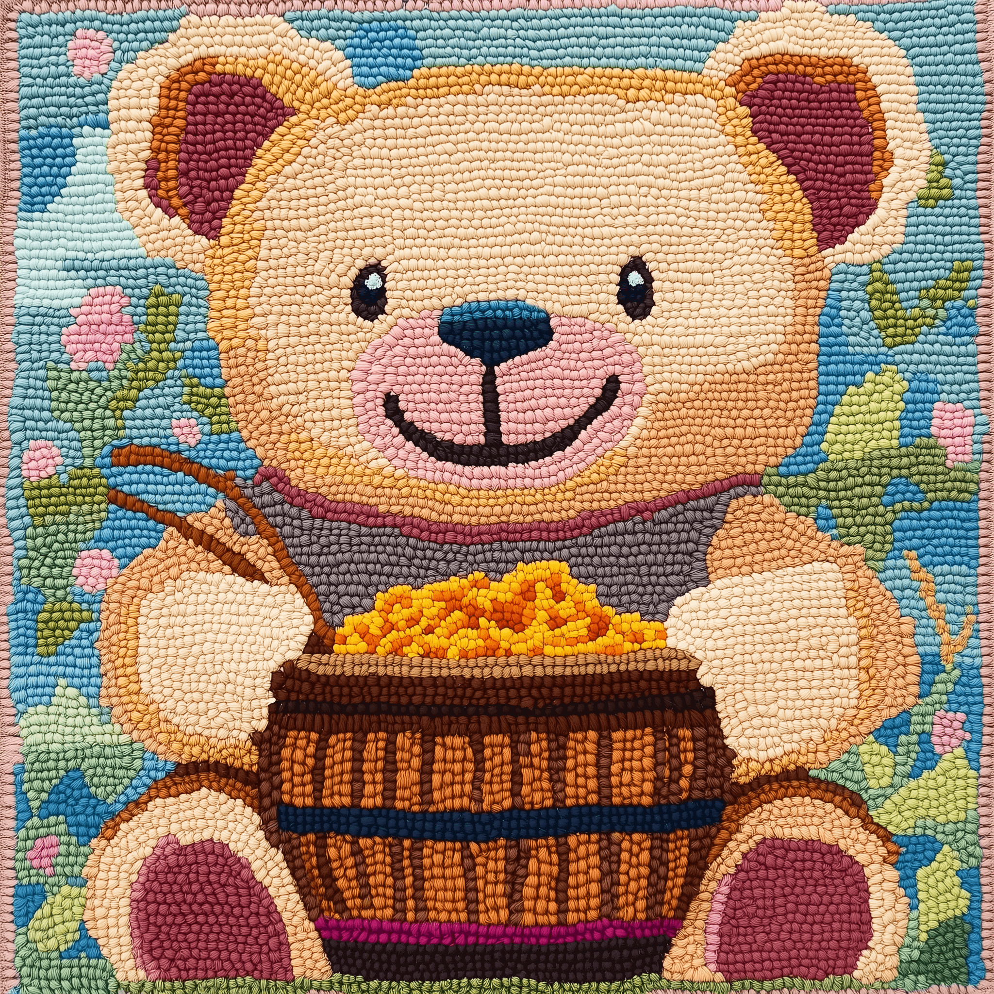 Teddy Bear With Honey Pot