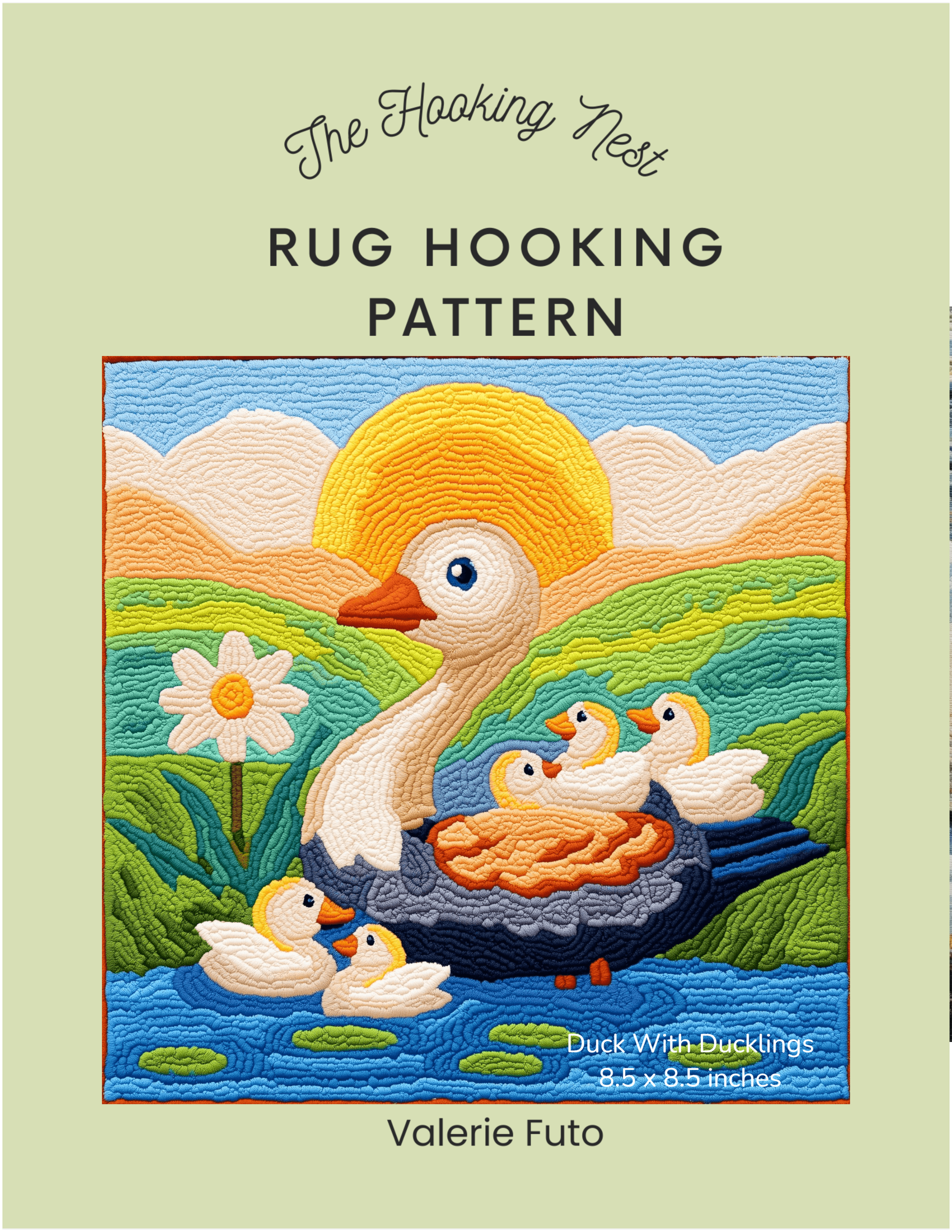 duck_with_ducklings_rug_hooking_pattern.png