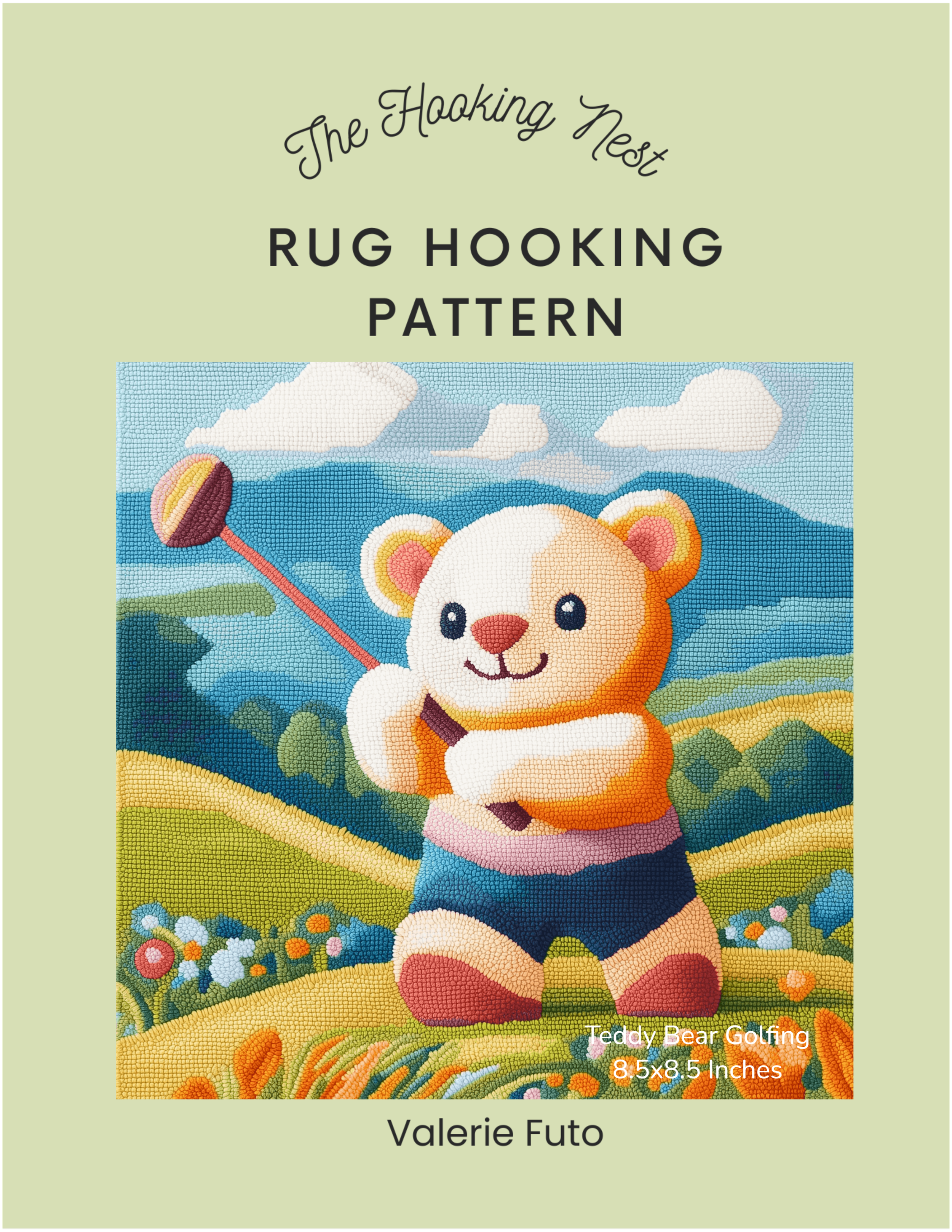 teddy_bear_golfing_rug_hooking_pattern.png