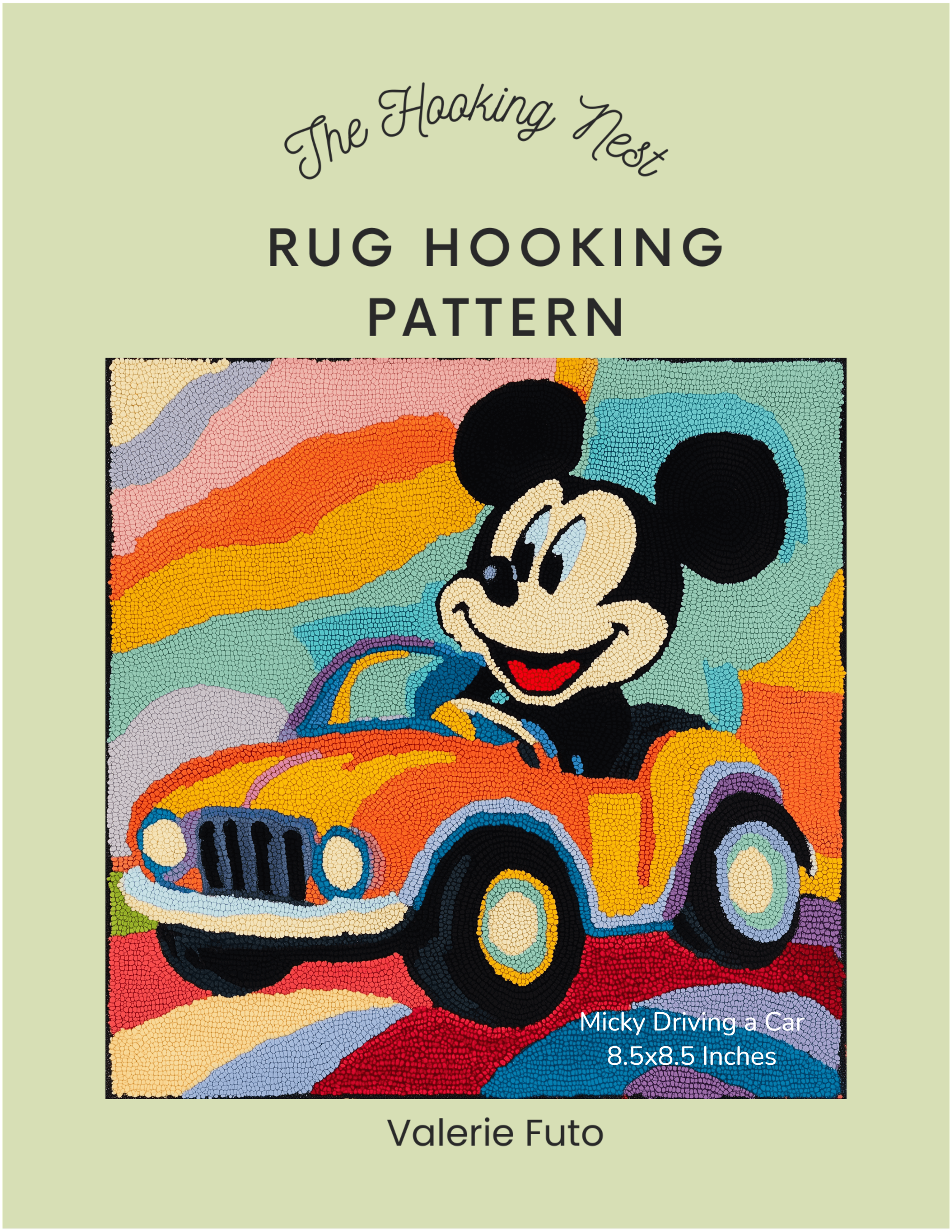 micky_driving_a_car_rug_hooking_pattern.png
