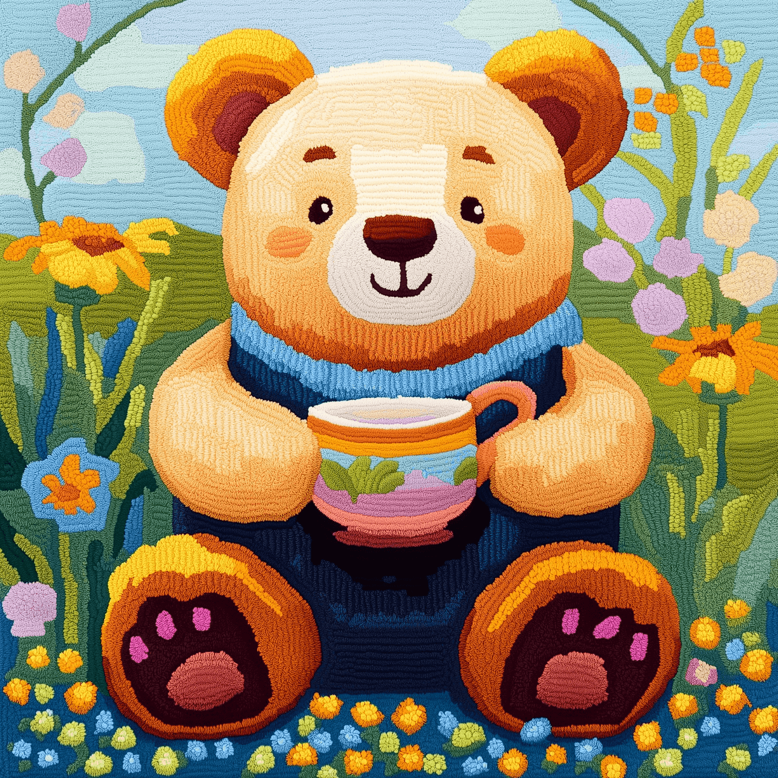 Teddy Bear Having Tea