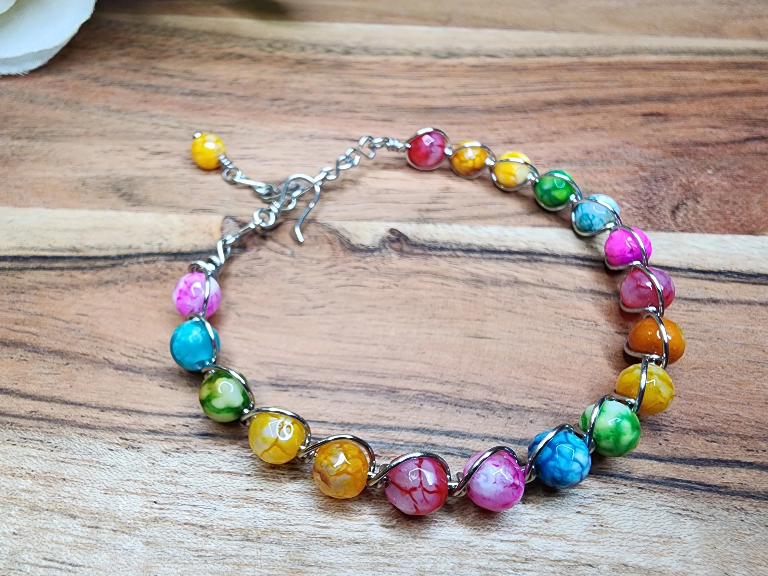 Rainbow Agate Wirewrapped Bracelet