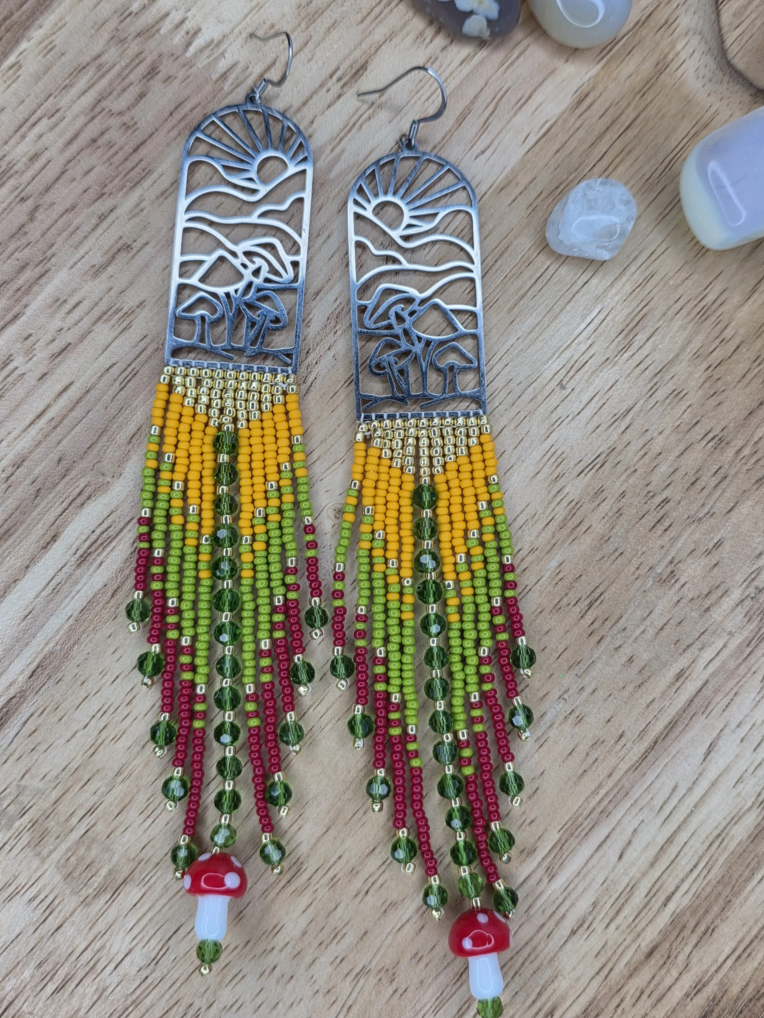 Mushroom Fringe Earrings