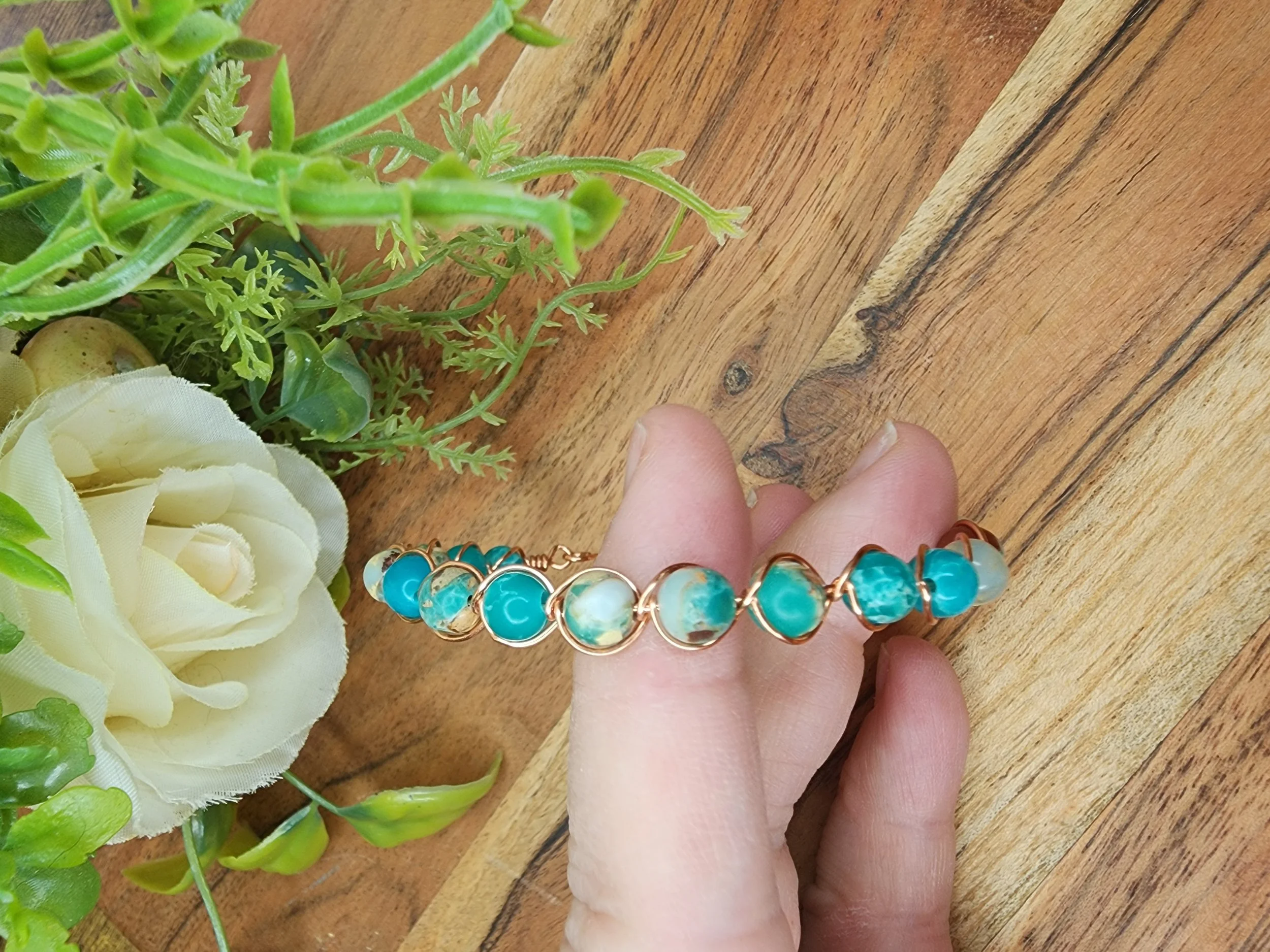 Jasper Wirewrapped Bracelet