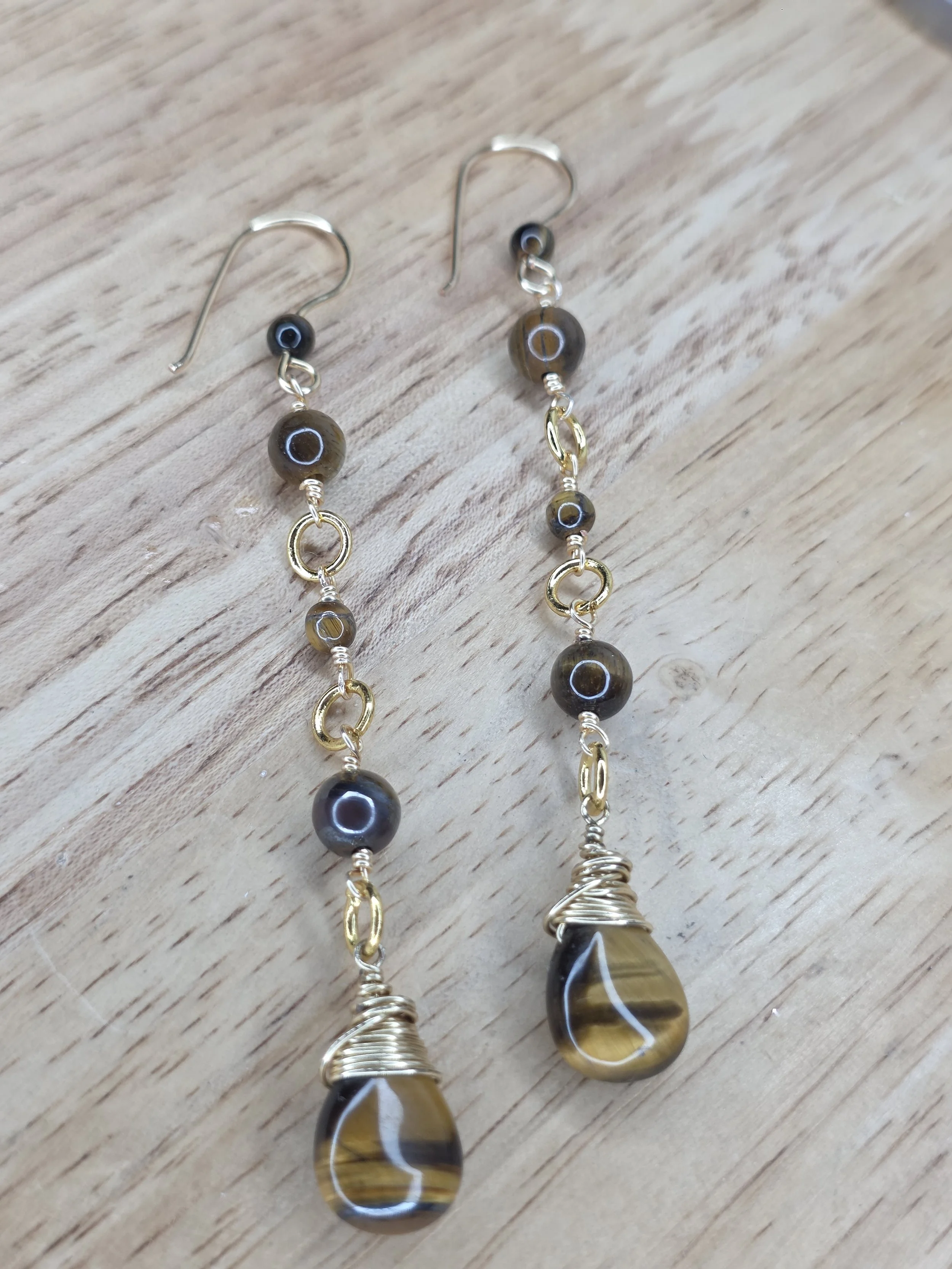 Tigers Eye Dangle Earrings