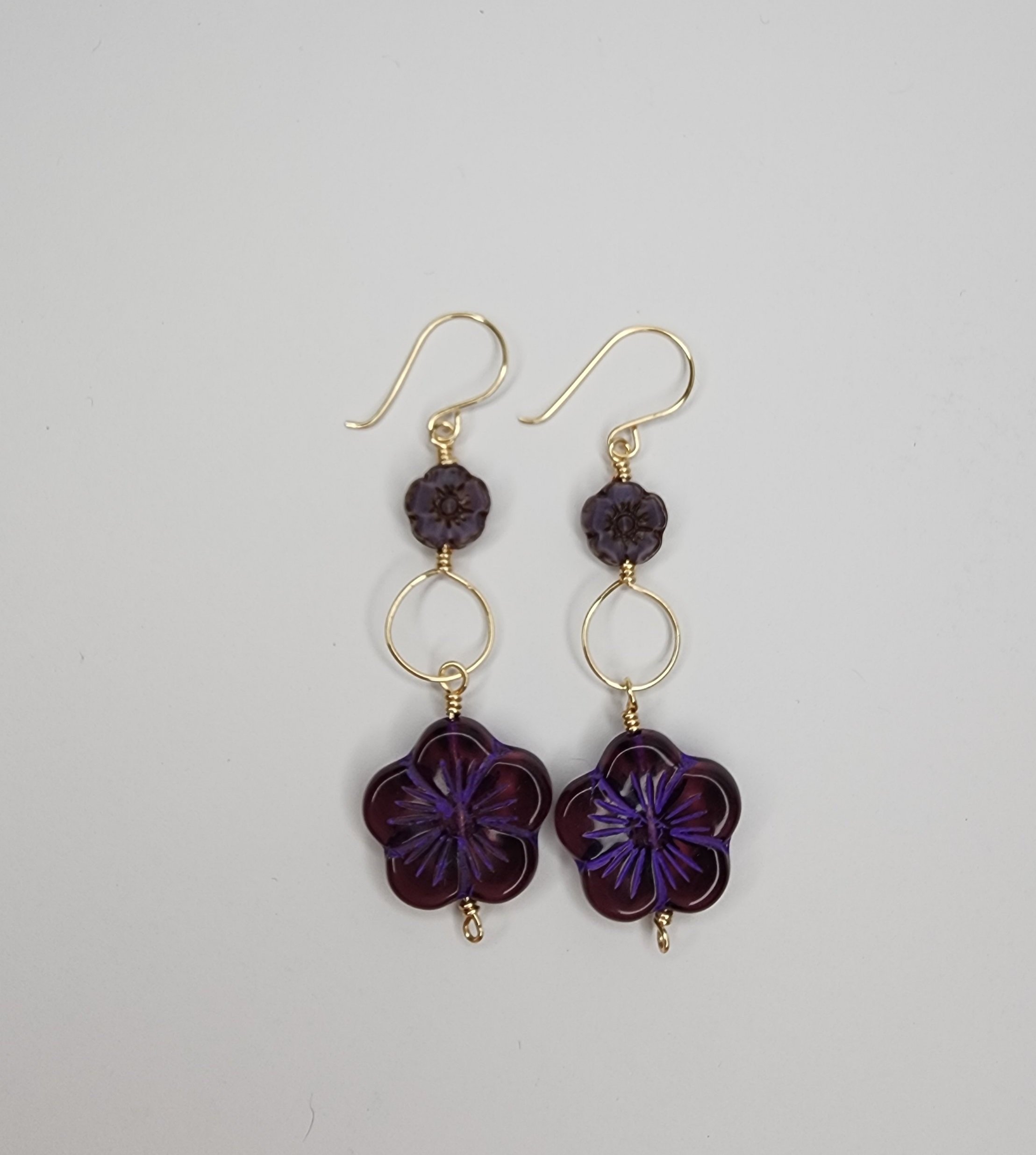 Czech Glass Flower Earrings