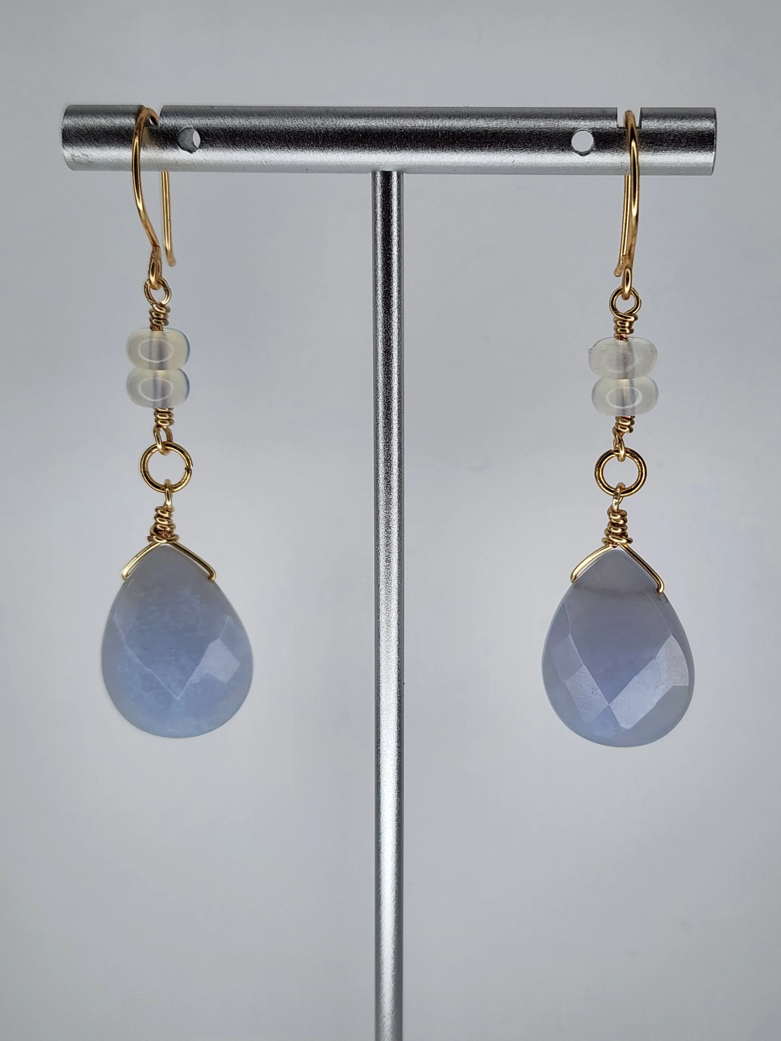 Chalcedony and Opalite Earrings