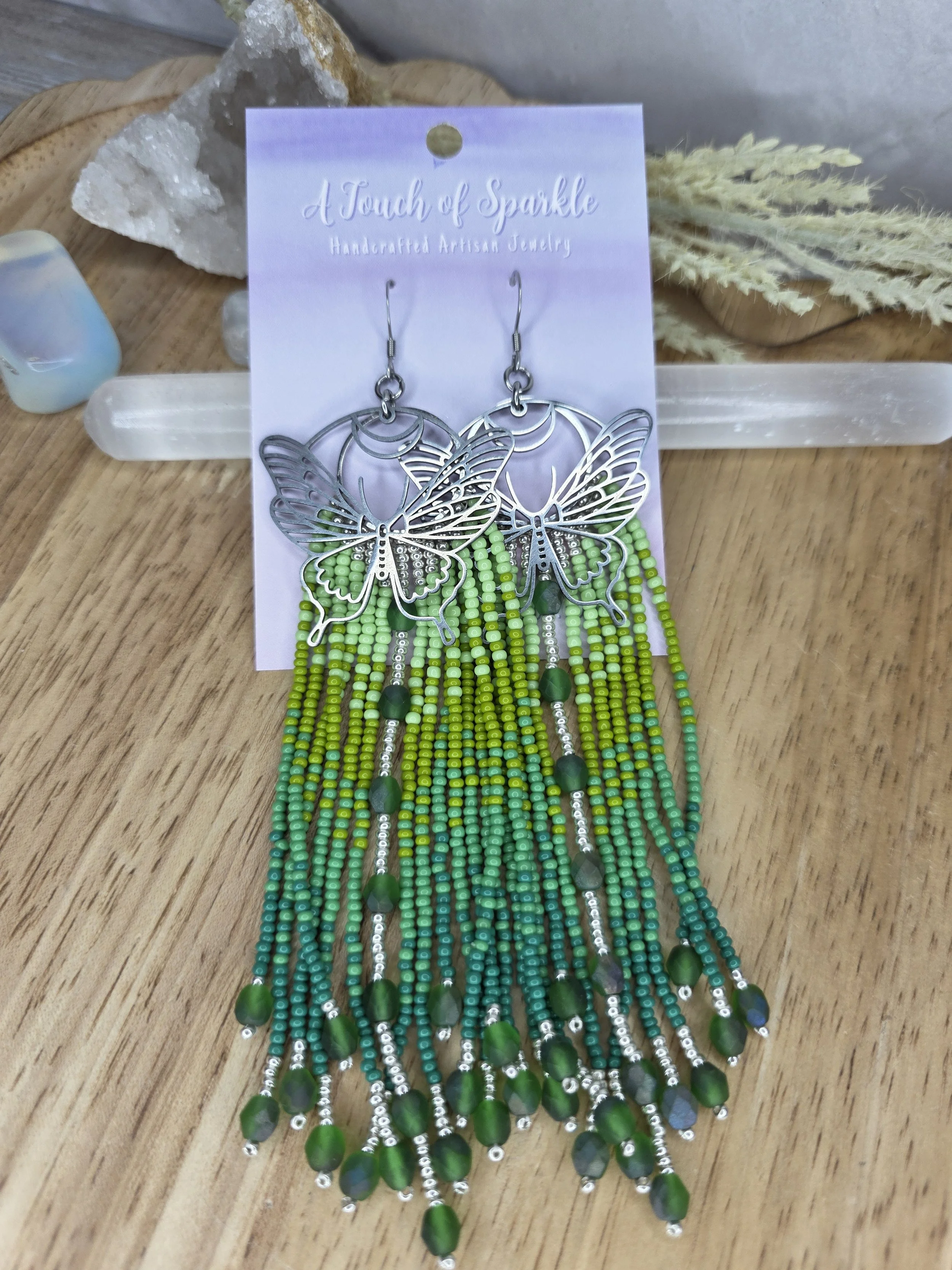 Beaded Butterfly Earrings
