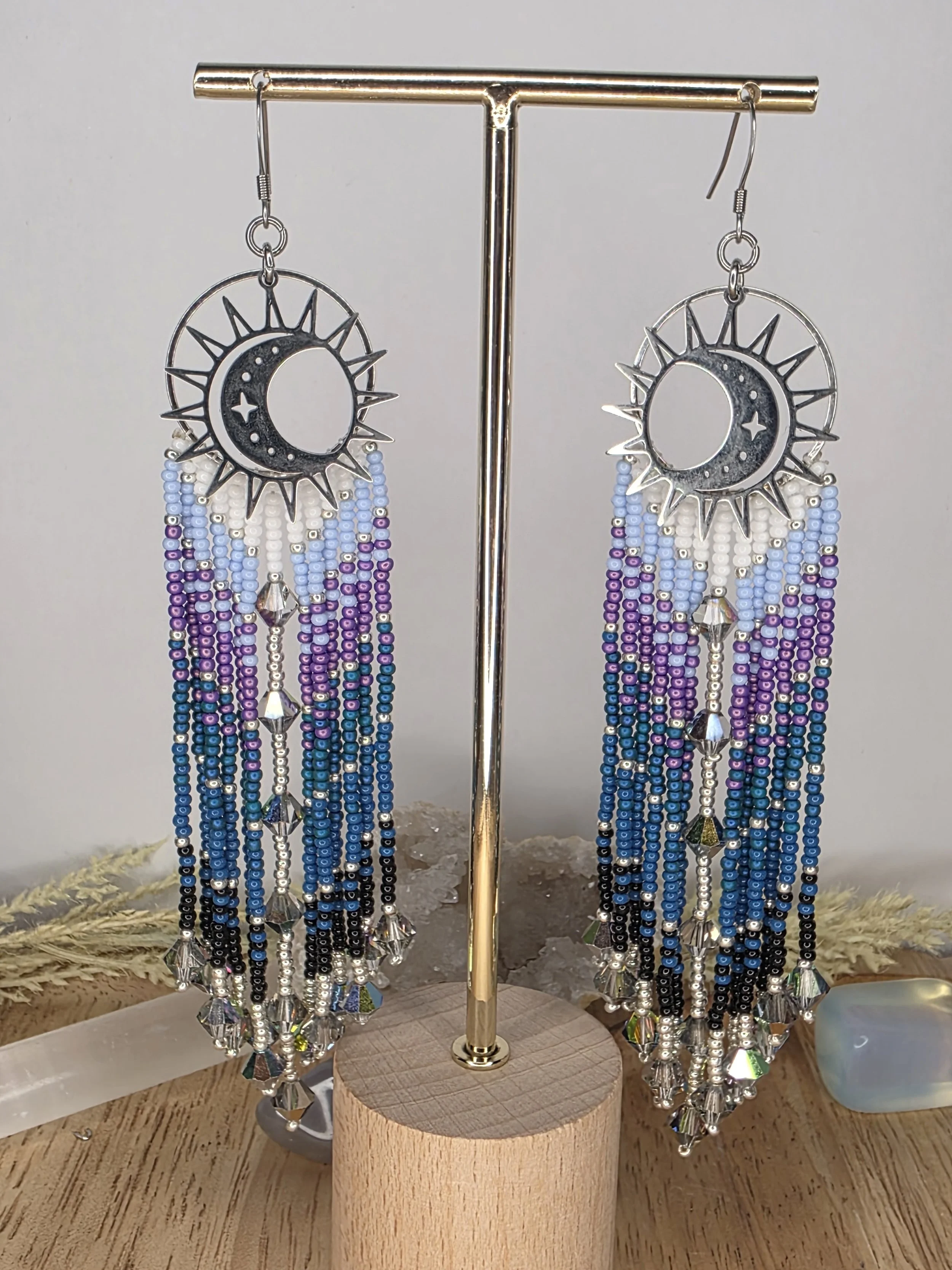 Midnight Sky Beaded Earrings