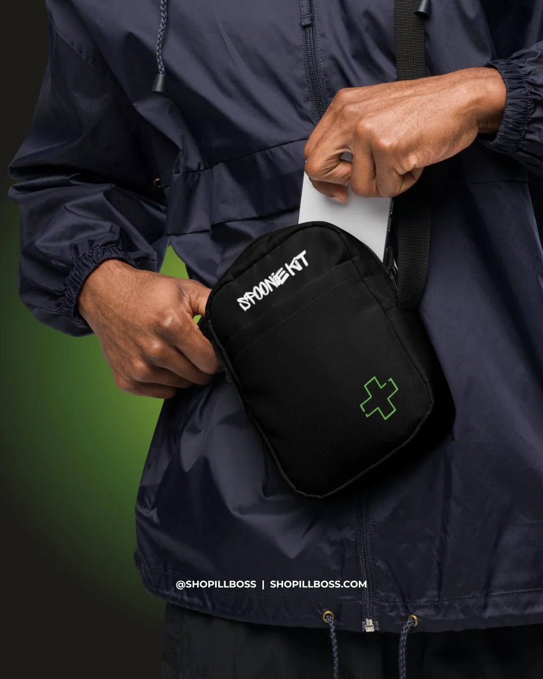 A sleek and durable crossbody designed to carry your essentials&mdash;meds, snacks, stim tools, whatever your spoonie self needs&mdash;without weighing you down. It&rsquo;s stylish, functional, and fits the mission.