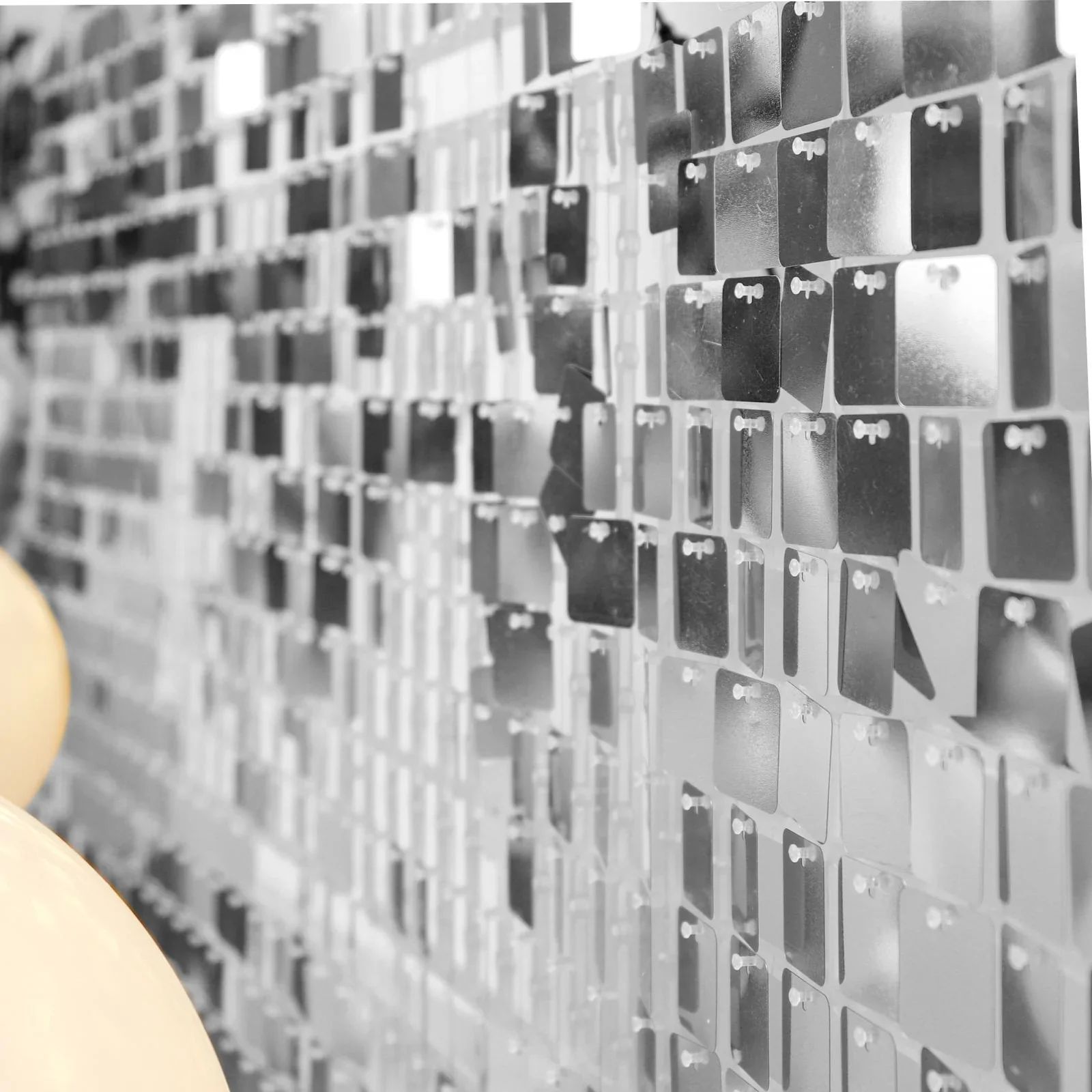 Silver Square Sequin Shimmer Wall