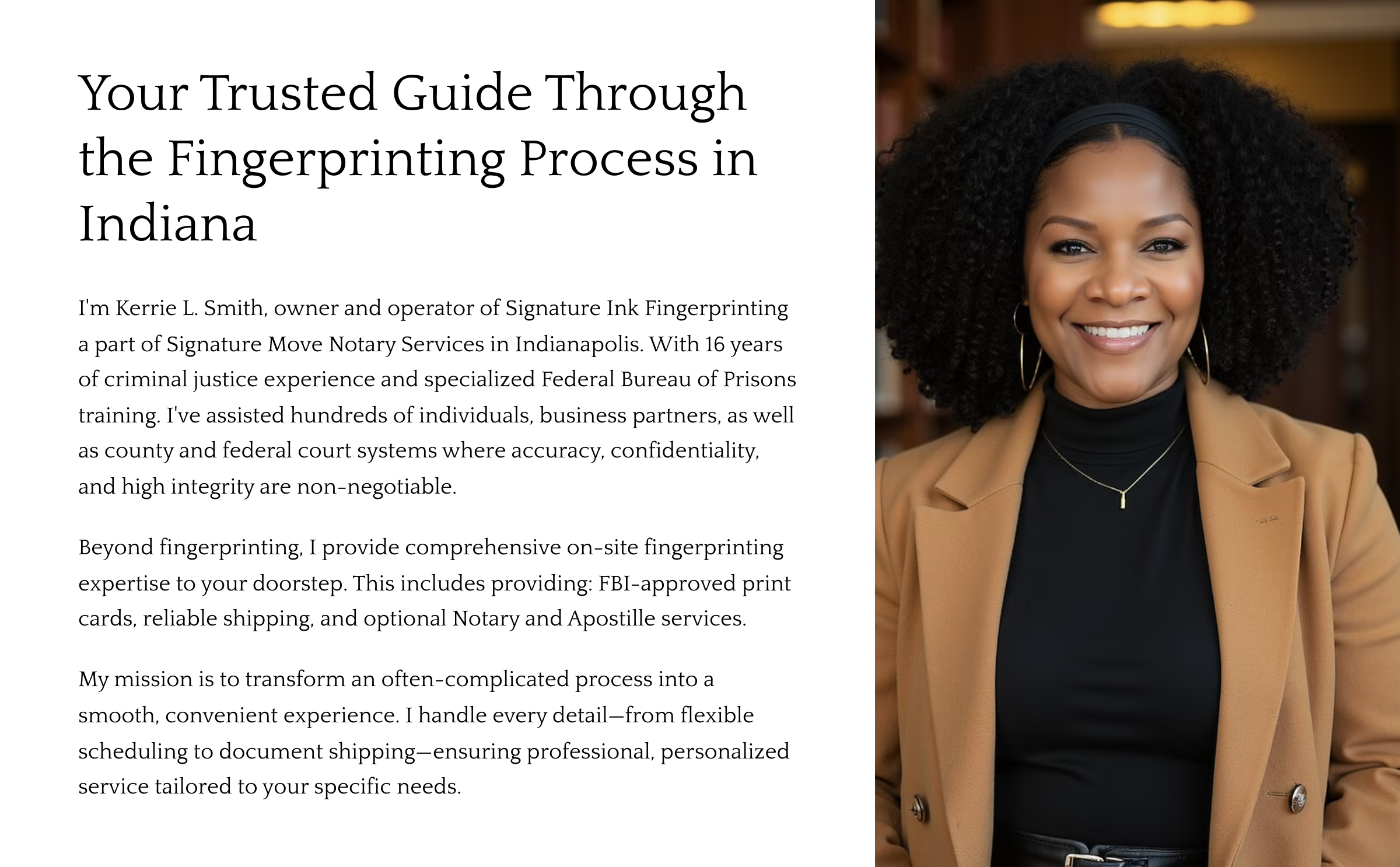 Kerrie L. Smith Ink Fingerprinting Technician in Indiana
