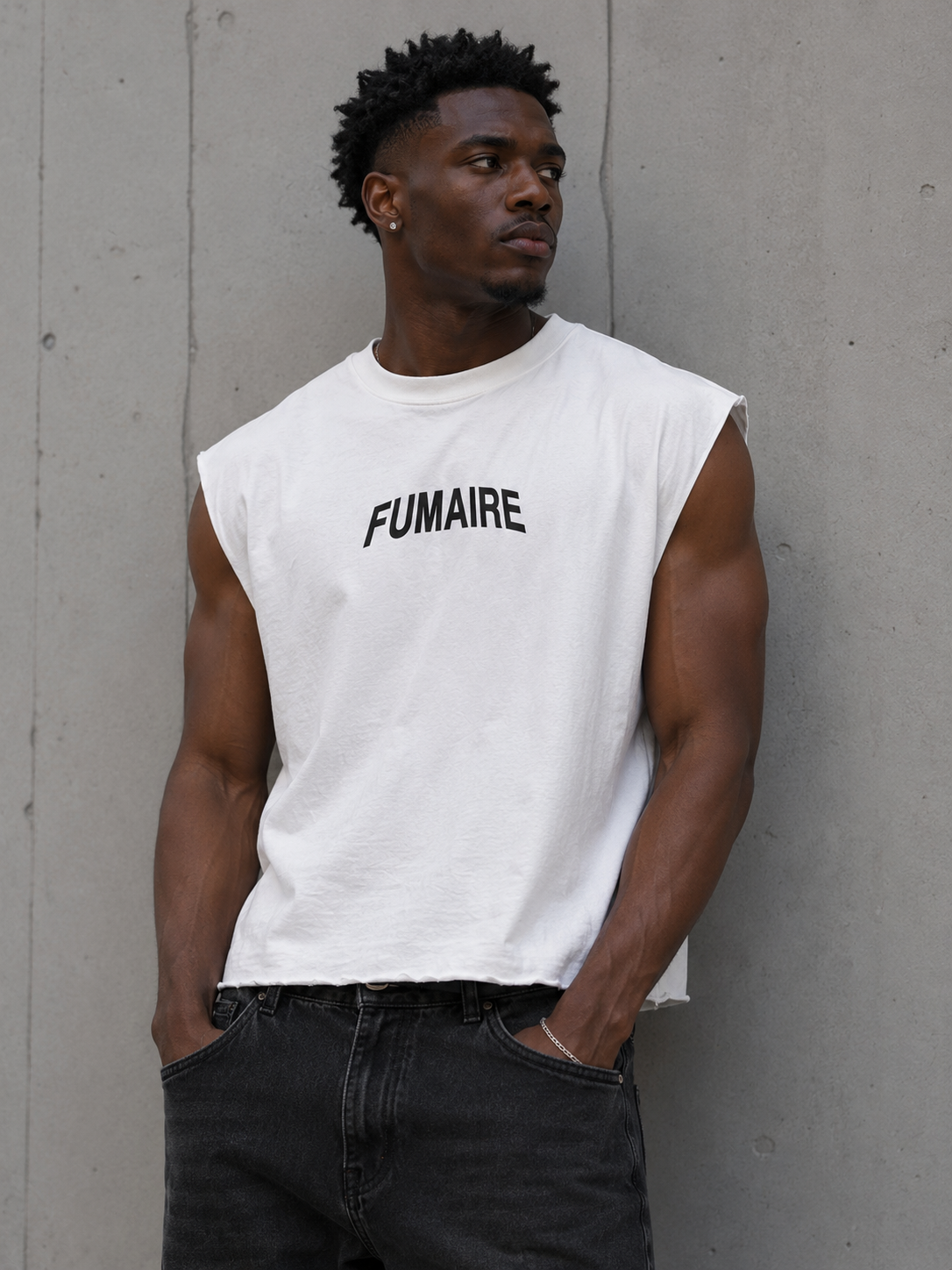 White Cutoff Tee