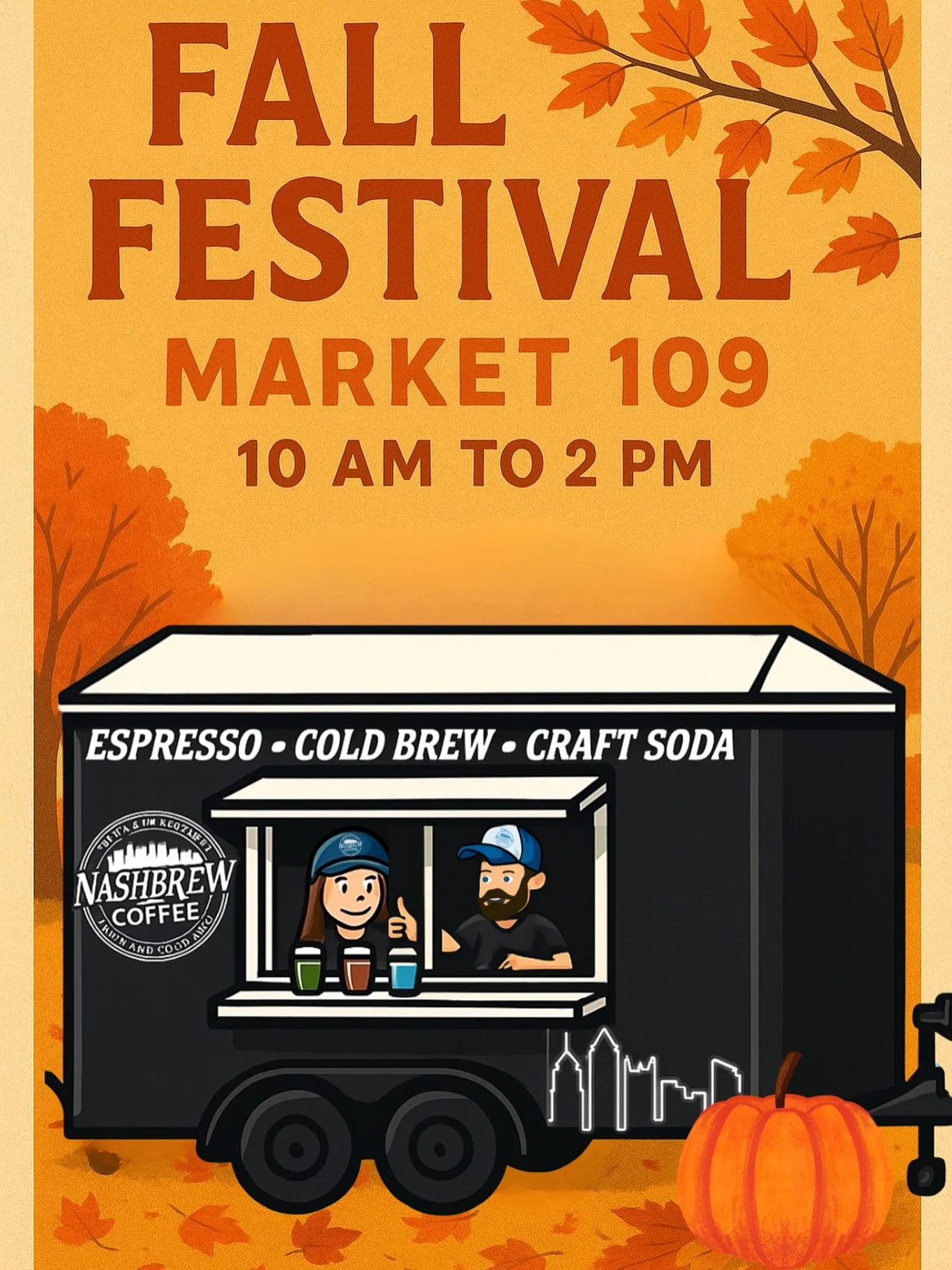 🍂🎃 Fall Festival Fun is Here! 🎃🍂

Join us TOMORROW (10/4) at The Market at 109 from 10 AM &ndash; 2 PM for a day packed with fall fun!

✨ Lots of amazing vendors
🍴 Delicious food
☕️ Of course&hellip; great coffee from Nashbrew
🎨 Pumpkin paintin