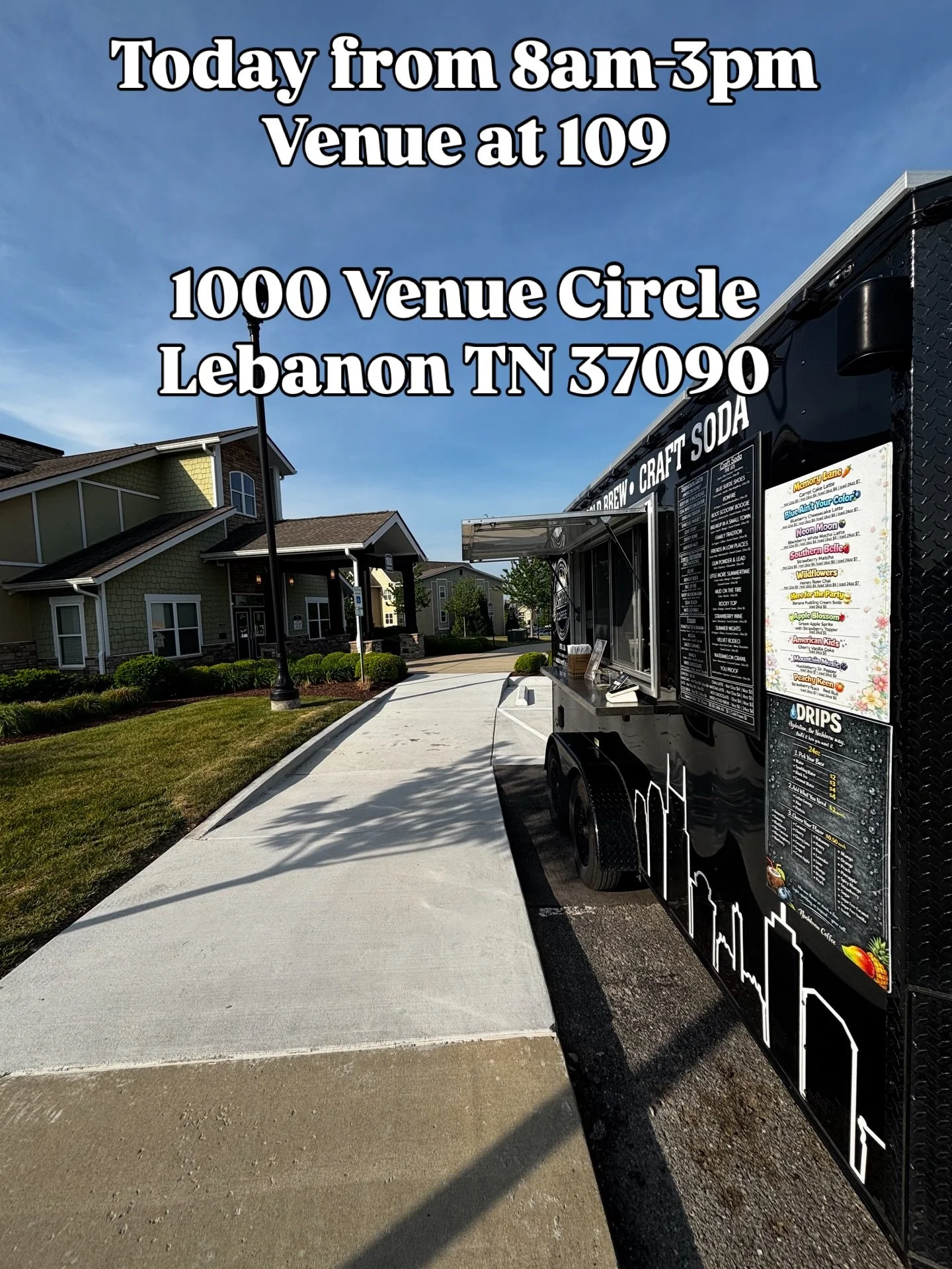 We&rsquo;re posted up where the good mornings turn into great ones ☕️

Today | 8am&ndash;3pm
📍 Venue at 109
1000 Venue Circle
Lebanon, TN

Swing by and grab something smooth, strong, or a little wild&mdash;however your day&rsquo;s shaping up, we&rsq