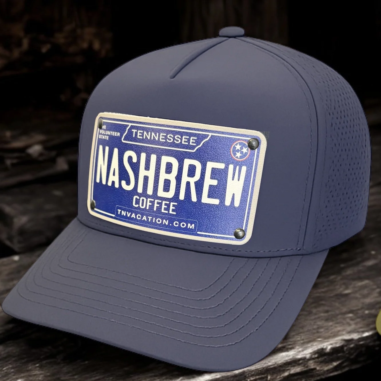 Nashbrew TN Blue License Plate Trucker Hat by CityLocs
