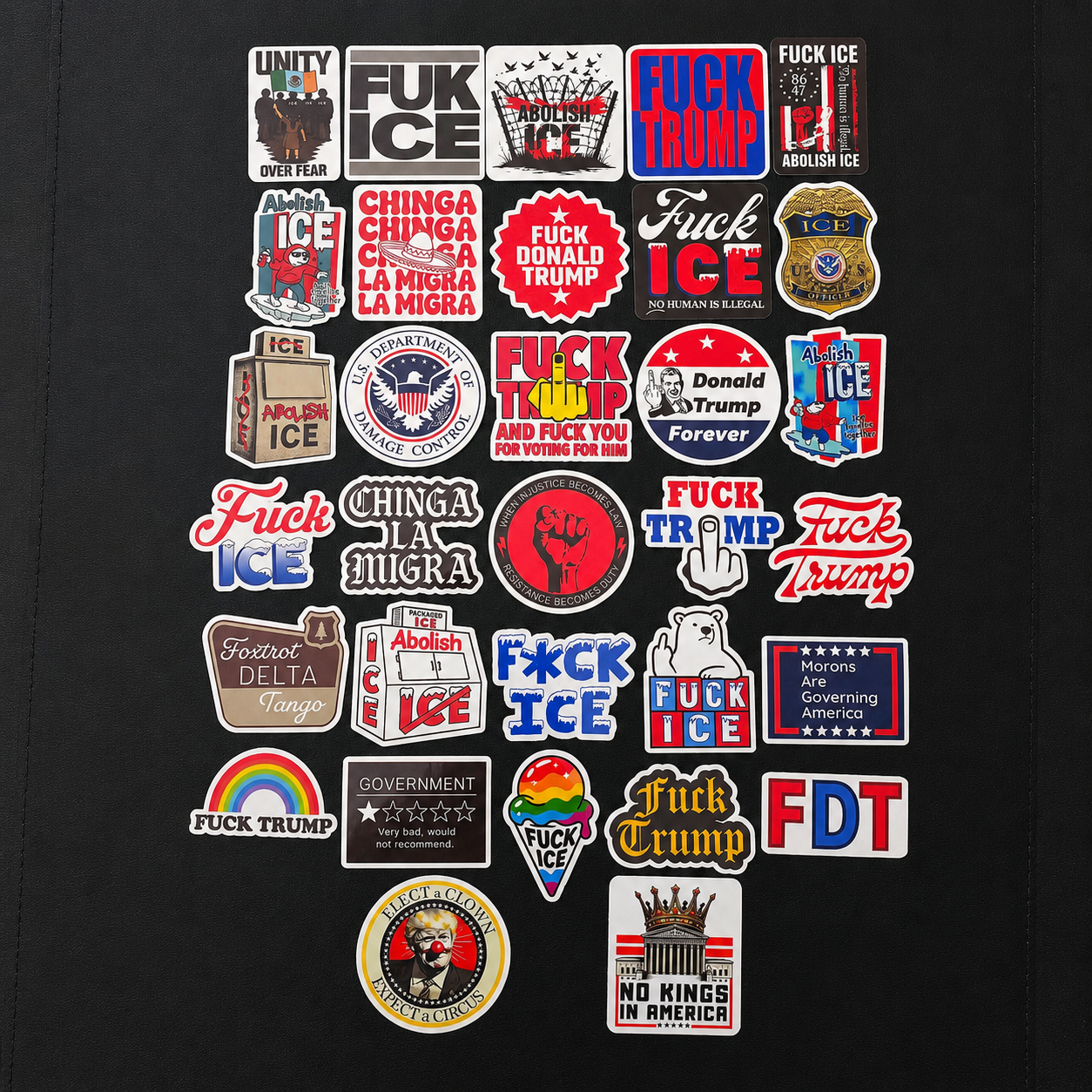 Anti Trump Anti Ice Stickers No Kings Maga Abolish Ice Vinyl Decals