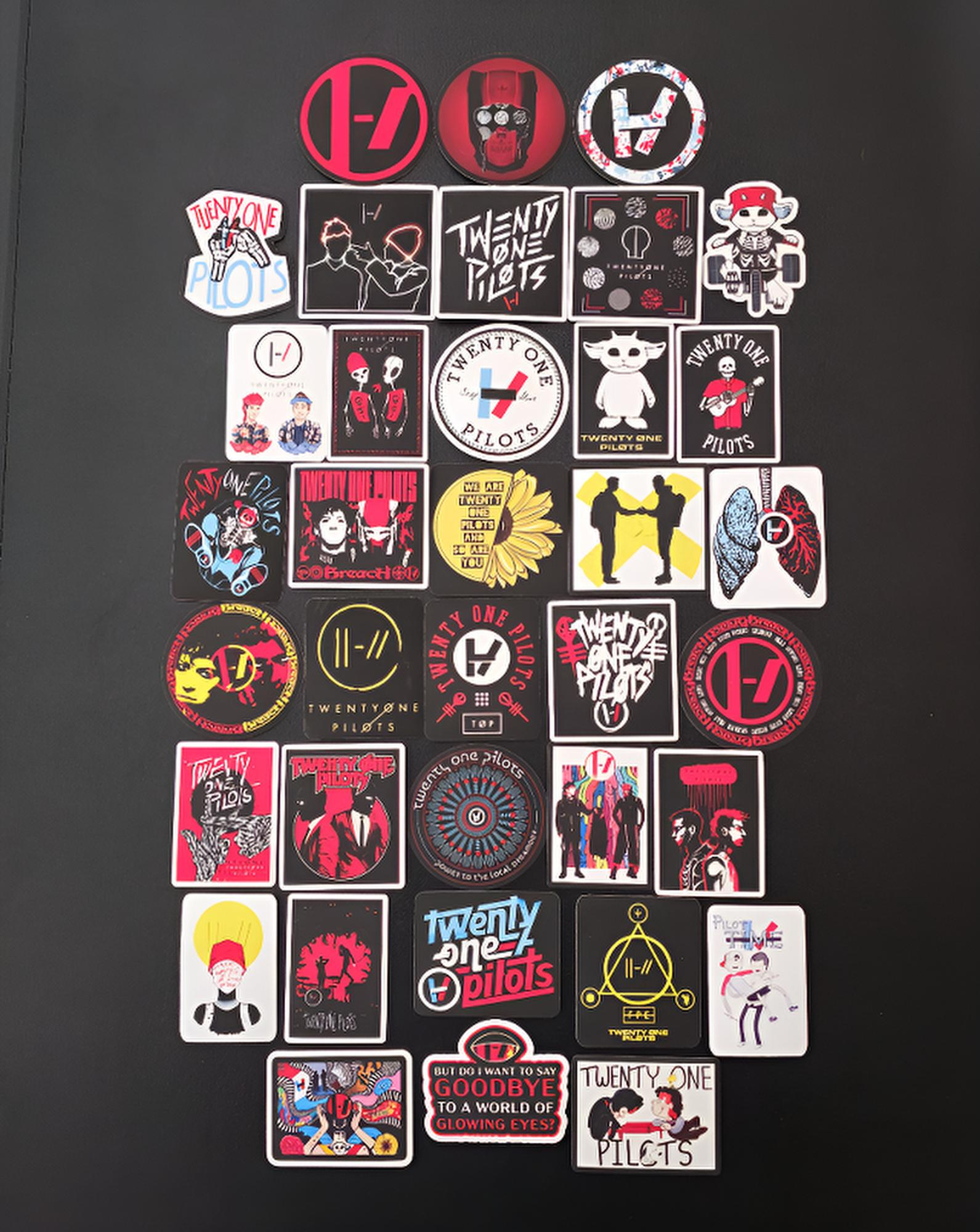 Twenty One Pilots Inspired Stickers, Blurryface Ned Vinyl Decals, Alternative Rock Band Stickers, Waterproof Laptop Water Bottle Car Decals